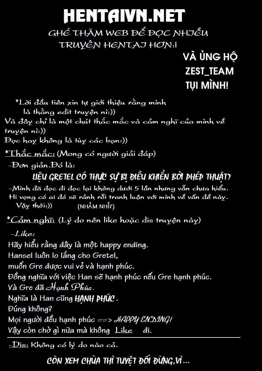 HentaiVN.net - Ảnh 32 - Hansel và Gretel-Chuyện Chưa Kể [Hansel to Gretel; Hansel and Gretel] - Oneshot