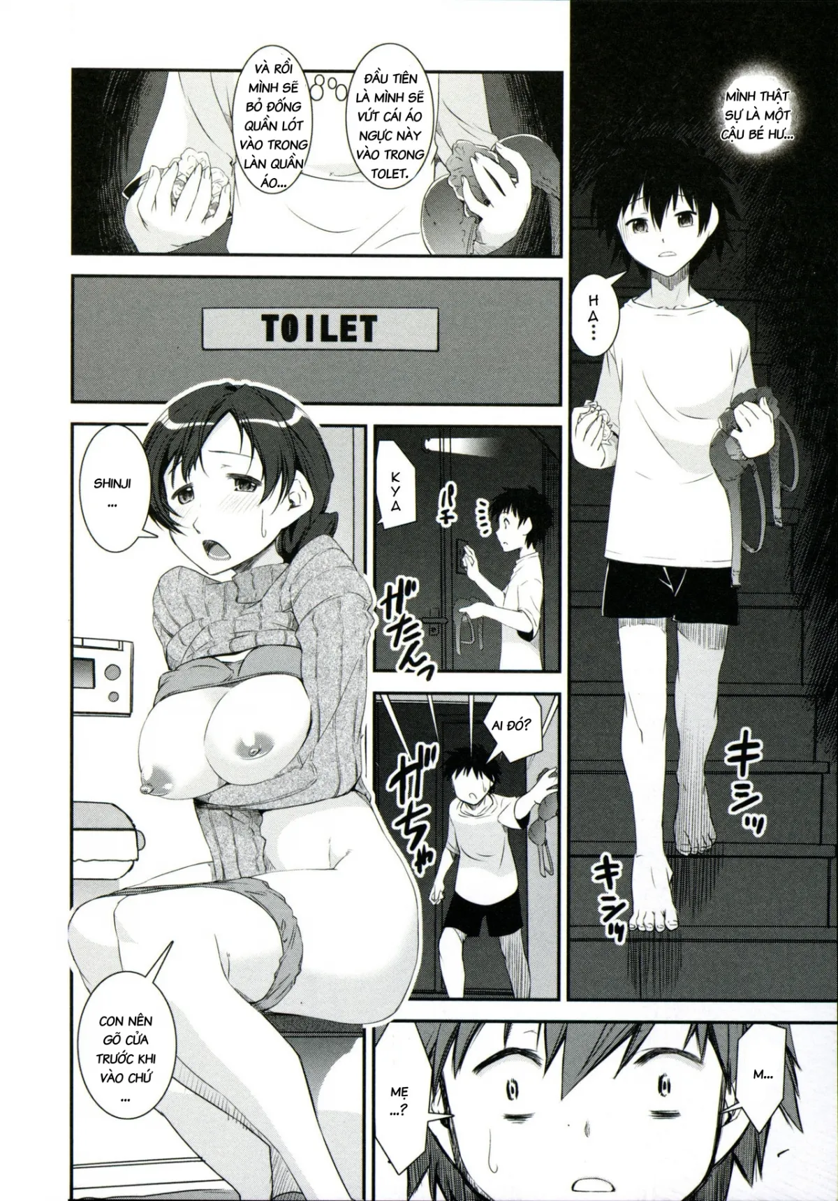 HentaiVN.net - Ảnh 3 - Mẹ tôi là con đĩ trong toilet [Mother Becomes a Bitch in the Toilet] - Oneshot