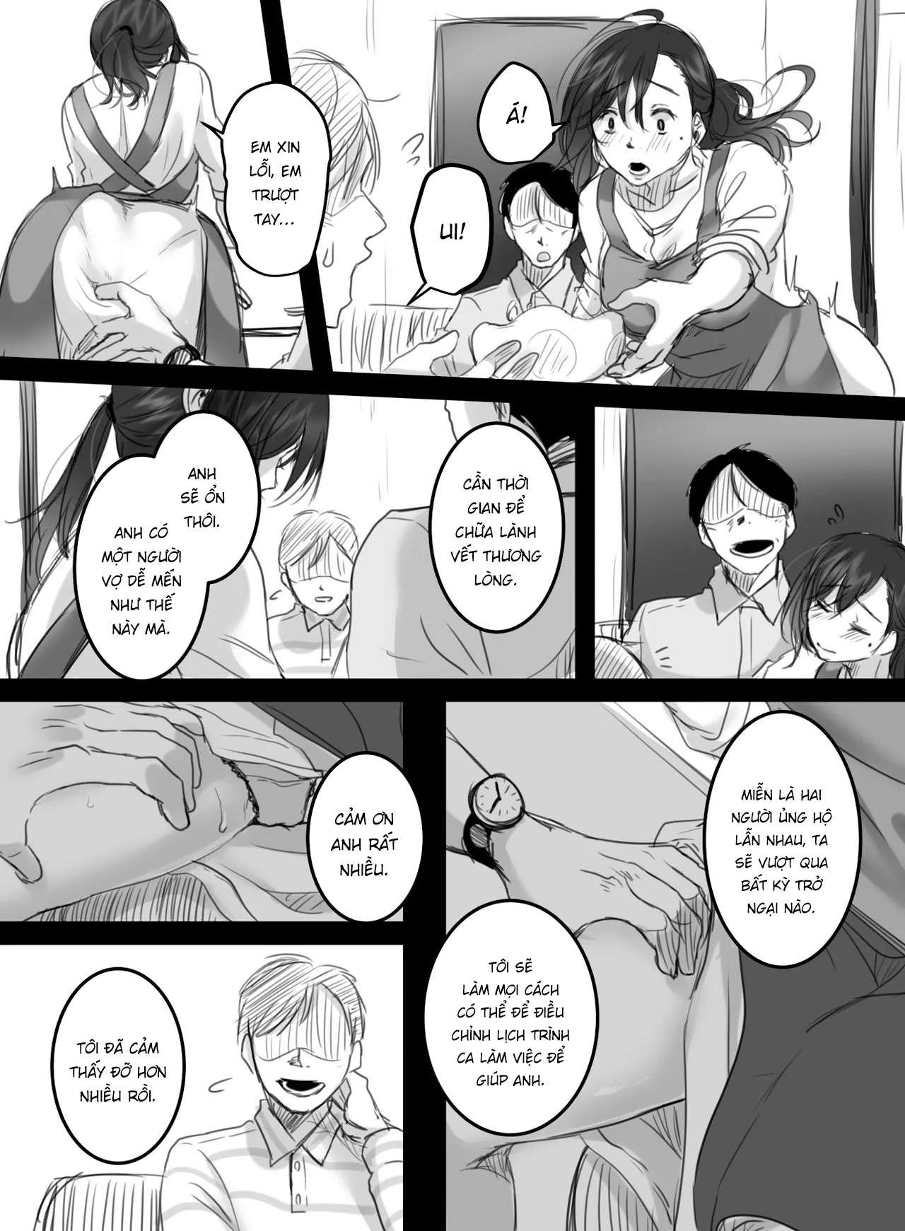 HentaiVN.net - Ảnh 41 - 15 phút tăng ca [15-Fun No Zangyou; RE: 15-Fun No Zangyou] - Chương 2.1: Chương của người quản lí