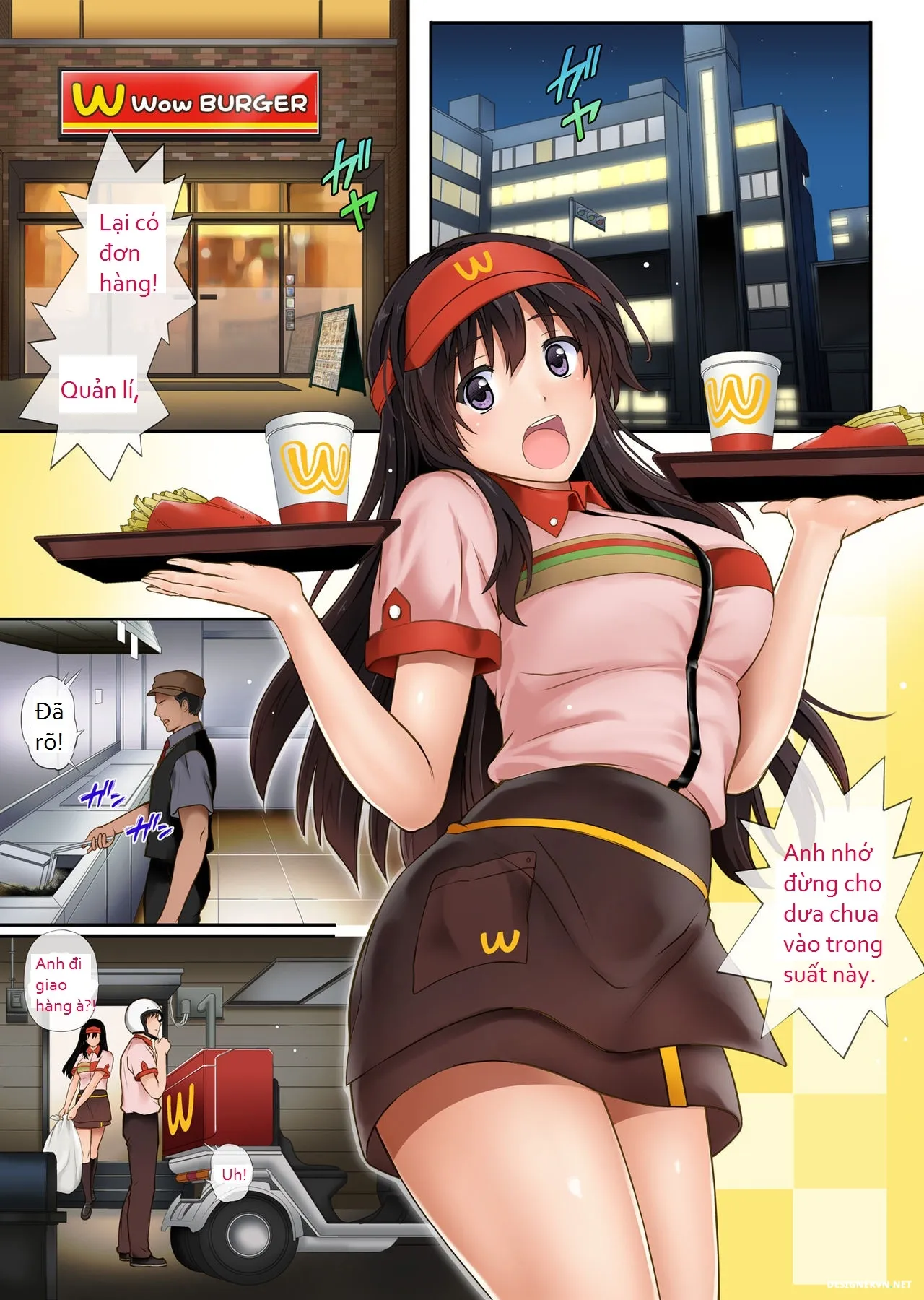 HentaiVN.net - Ảnh 9 - Quản lí, tôi và anh ấy. [Kare to Watashi to Tenchou no Shinya Kinmu] - Chap 1