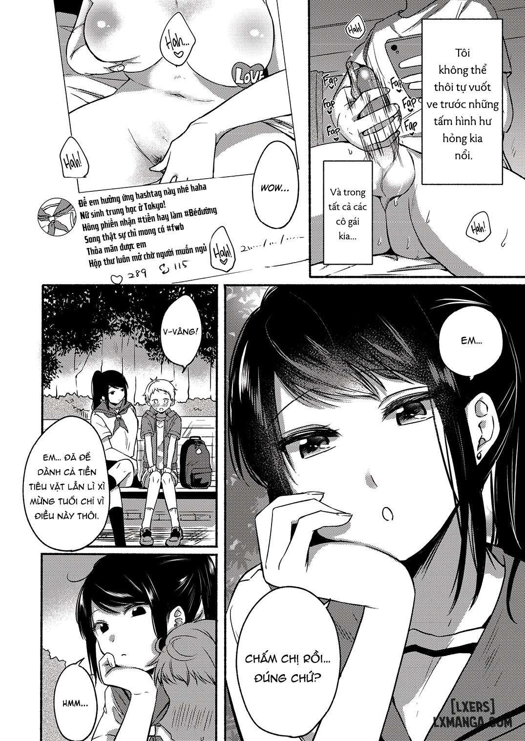 HentaiVN.net - Ảnh 5 - My First Orgasm: Lovey-Dovey Sex with a Girl Who Runs @#NSFW Account - Chap 1