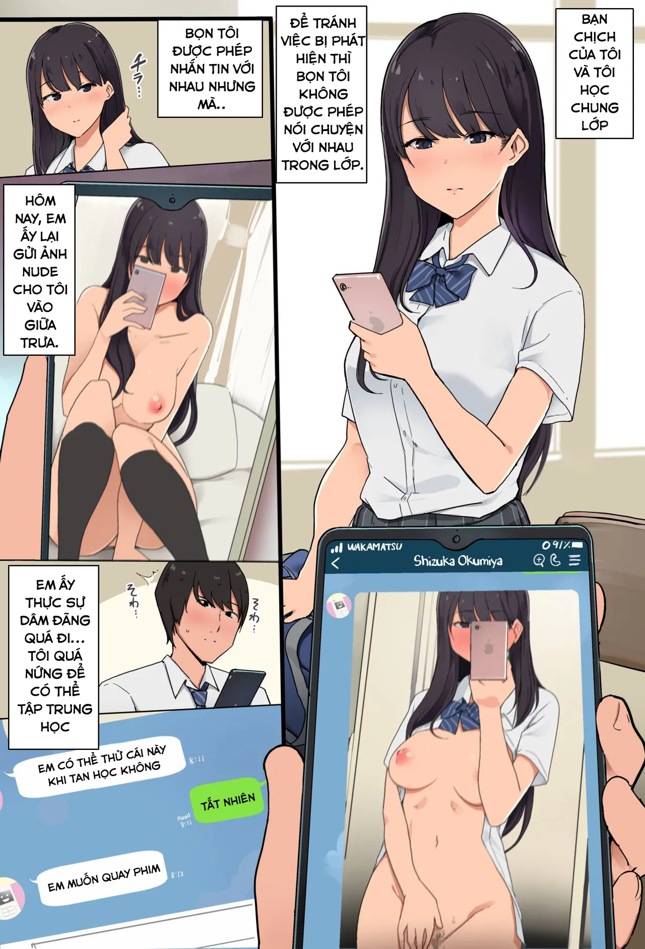 HentaiVN.net - Ảnh 4 - Smapho Satsuei ni Hamatteru SeFri Joshi to Hamedori suru Ohanashi - Chap 1