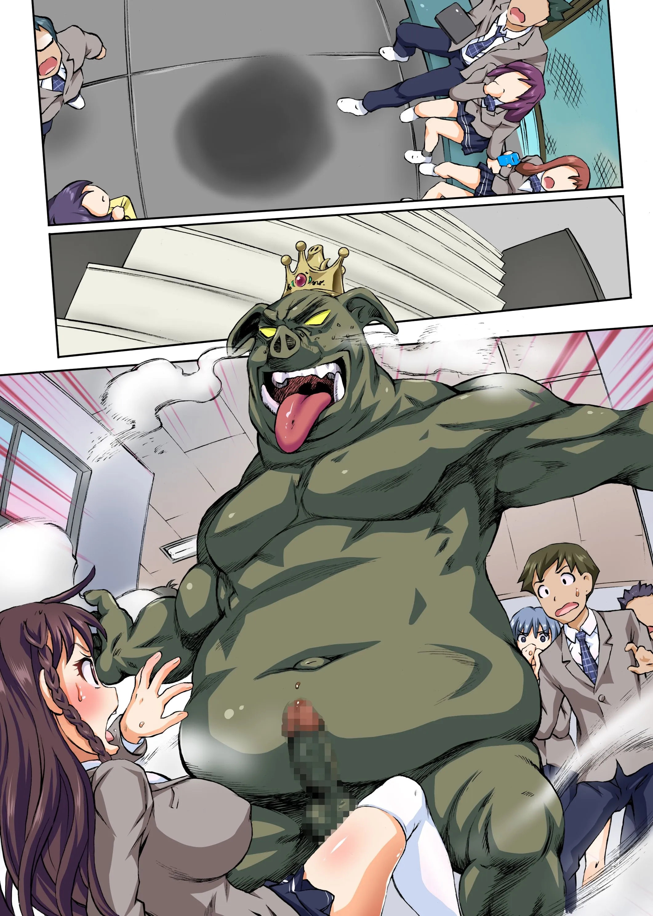 HentaiVN.net - Ảnh 4 - Yokubou no Mama ni Yarimakure! [~Zetsurin Orc ni Natta node Gakuen no Bishoujo-tachi o Honnou no Mama ni~] - Chap 1