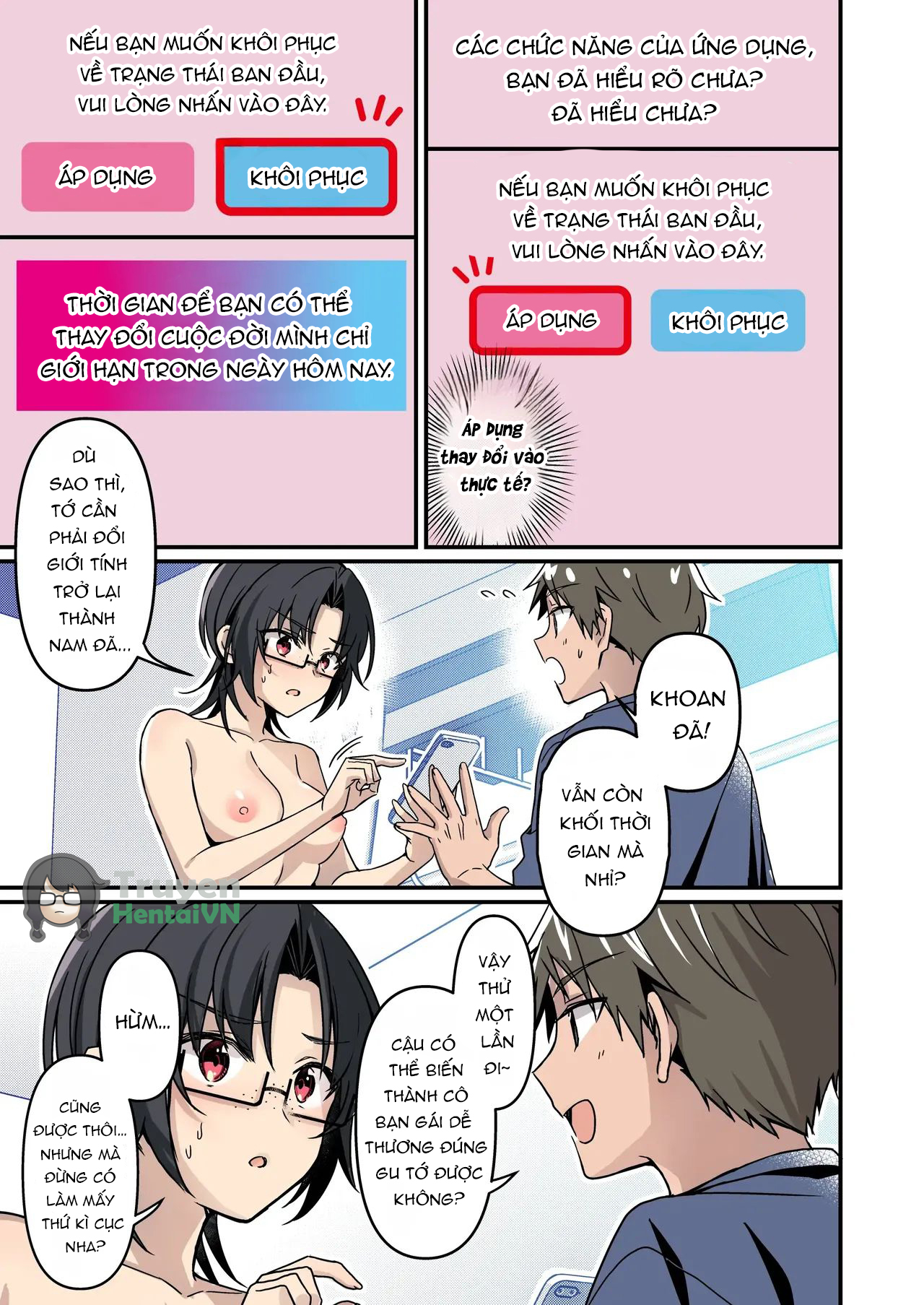 HentaiVN.net - Ảnh 10 - Jinsei Kaihen Appli de Barairo no Hibi? ~Jibun o Ukkari Dosukebe Bishoujo ni~ - Chap 1