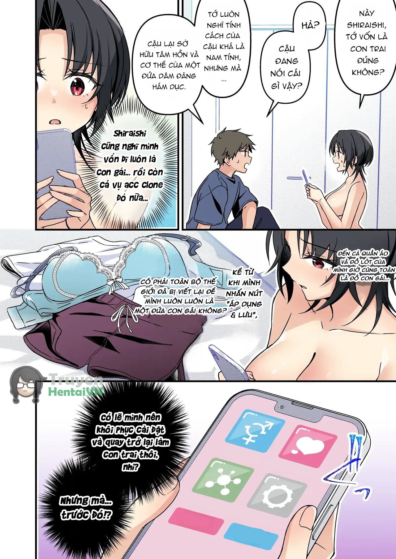 HentaiVN.net - Ảnh 27 - Jinsei Kaihen Appli de Barairo no Hibi? ~Jibun o Ukkari Dosukebe Bishoujo ni~ - Chap 1