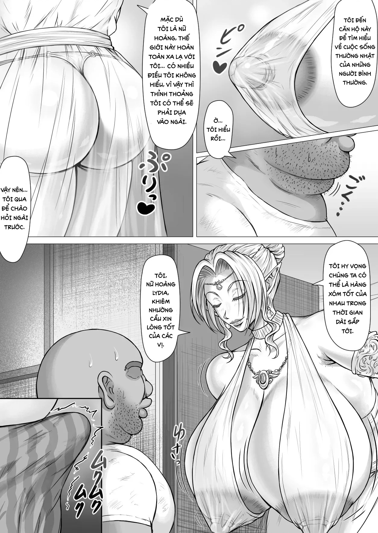 HentaiVN.net - Ảnh 7 - Tonari ni Koshite Kita Muchimuchi Elf no Oba-san - Chap 1