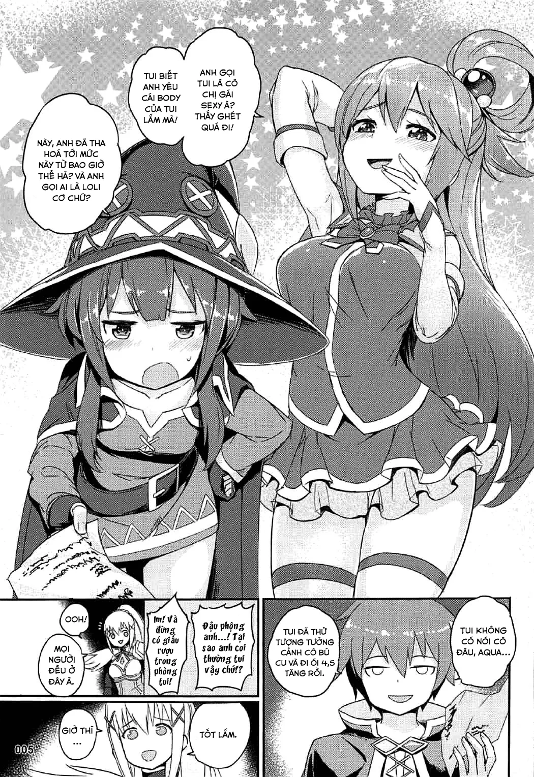 HentaiVN.net - Ảnh 6 - Aqua, Megumin và chiếc vòng ước nguyện (Kono Subarashii Sekai ni Syukufuku o!) [Kono Azen na Kazuma ni Shojo o! (Kono Subarashii Sekai ni Syukufuku o!)] - Chap 1