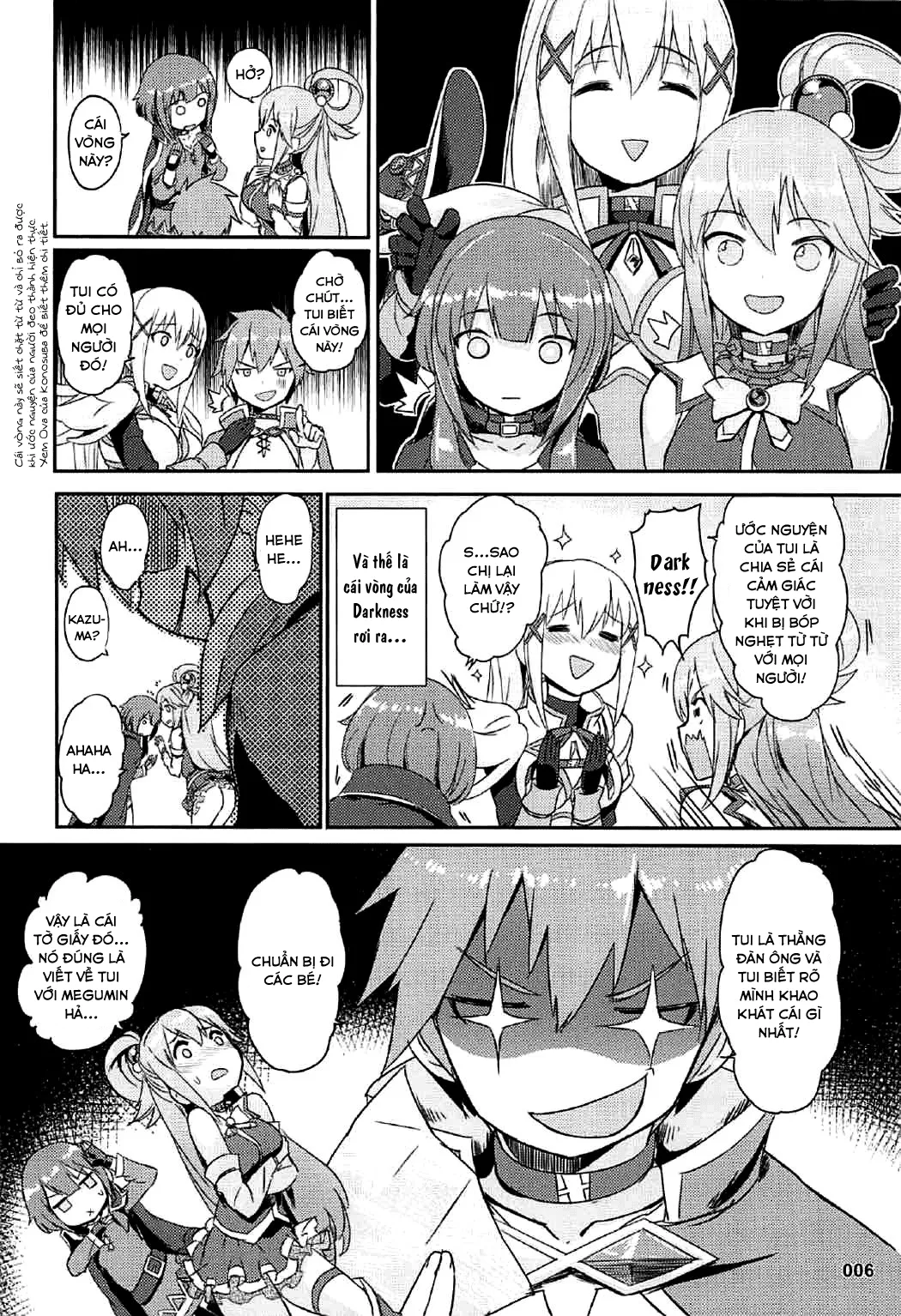 HentaiVN.net - Ảnh 7 - Aqua, Megumin và chiếc vòng ước nguyện (Kono Subarashii Sekai ni Syukufuku o!) [Kono Azen na Kazuma ni Shojo o! (Kono Subarashii Sekai ni Syukufuku o!)] - Chap 1
