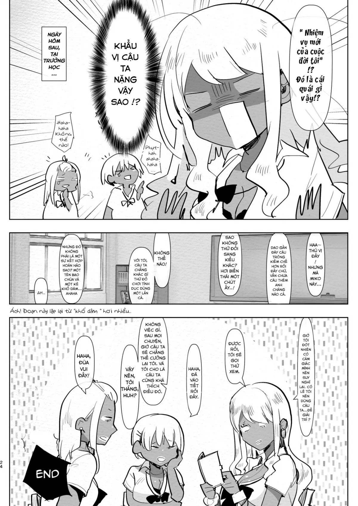 HentaiVN.net - Ảnh 24 - What I Thought Was Going To Be A Study Date [Futanari Kyokon Kuro Gal Kanojo to Benkyou Oheya Date da to Omottara Soku Onaho Atsukai Fukujuu Gyaku Anal nante...] - Chap 1