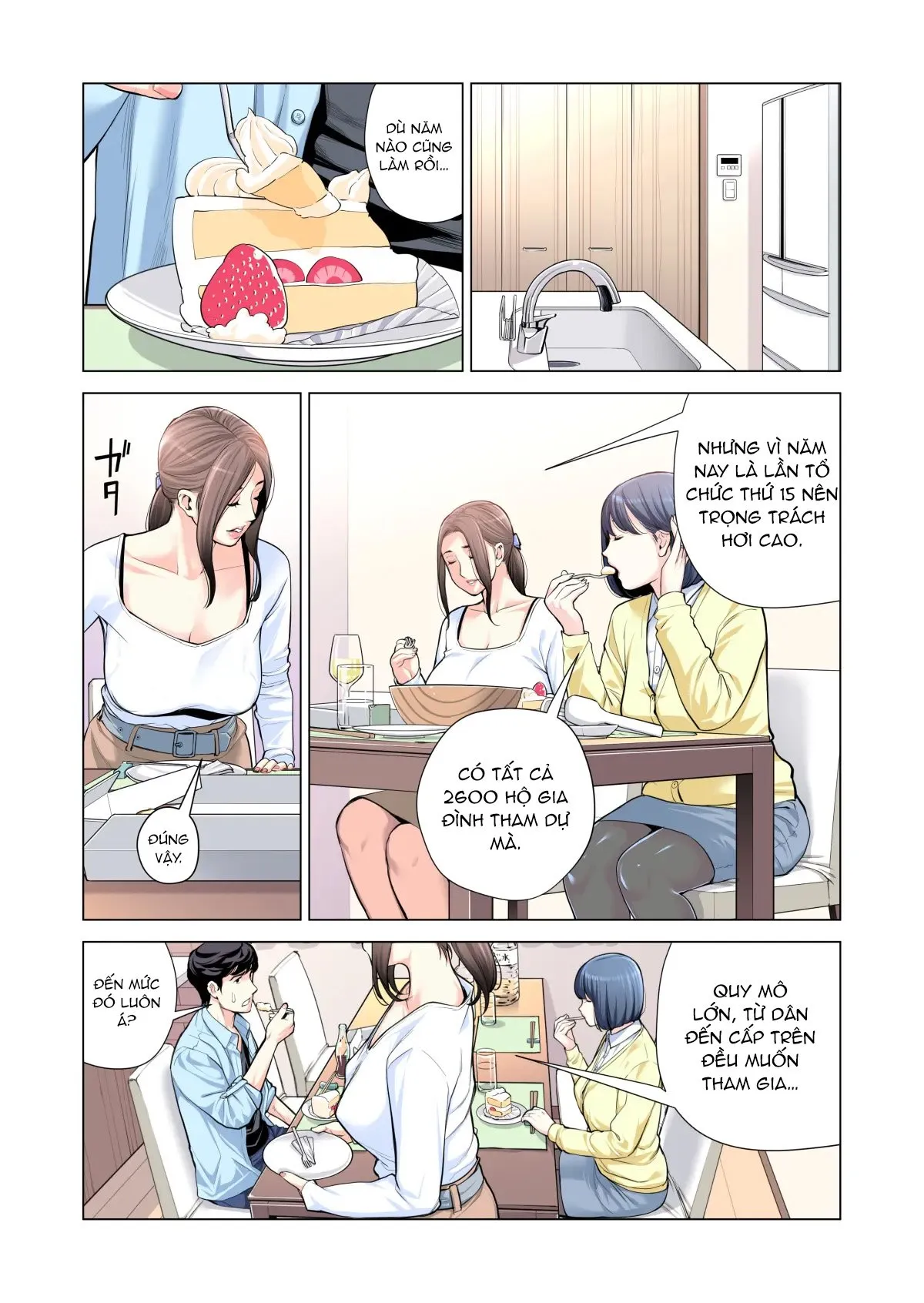 HentaiVN.net - Ảnh 37 - Bà chị có chồng ở tổ dân phố rất gợi tình 3: Bữa ăn của người có chồng [Jichikai no Hitozuma wa Totemo H deshita. 3 Hitozuma-tachi no Oshokuji Hen] - Chap 1