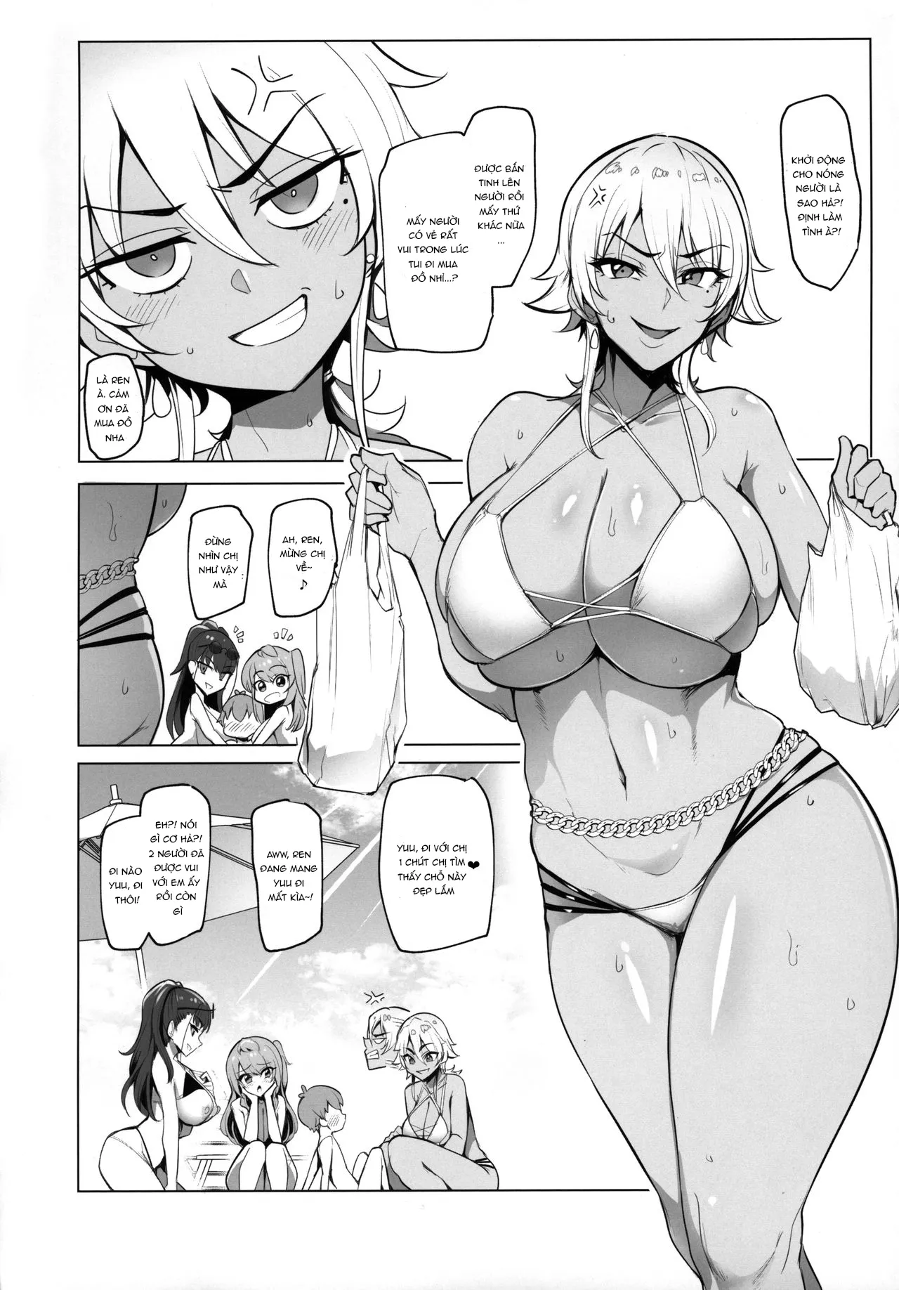 HentaiVN.net - Ảnh 17 - Odekake Shita no wa H na Gal Onee-chan-tachi to no Umi deshita [Visiting The Beach With The Lewd Gal Onee-Sans] - Chap 1