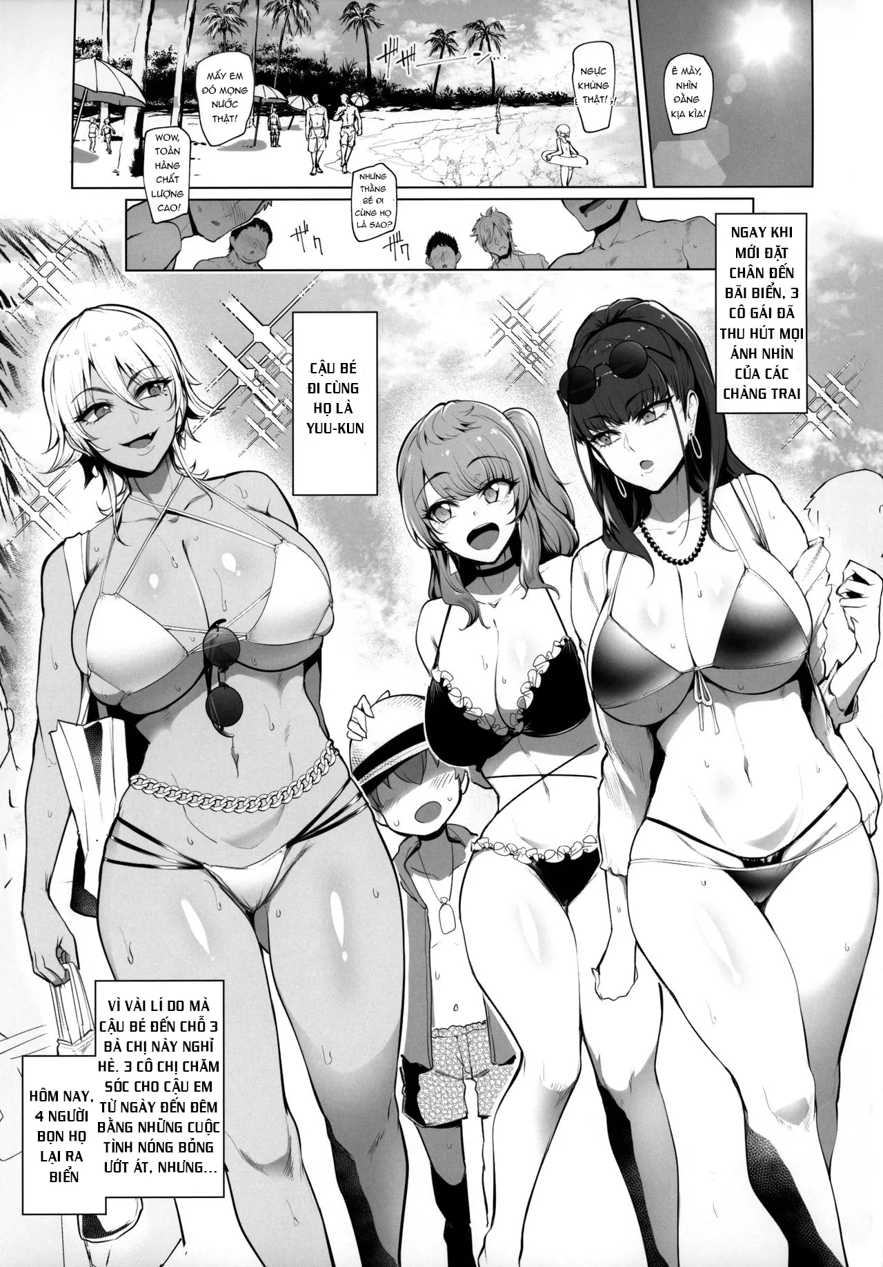 HentaiVN.net - Ảnh 4 - Odekake Shita no wa H na Gal Onee-chan-tachi to no Umi deshita [Visiting The Beach With The Lewd Gal Onee-Sans] - Chap 1