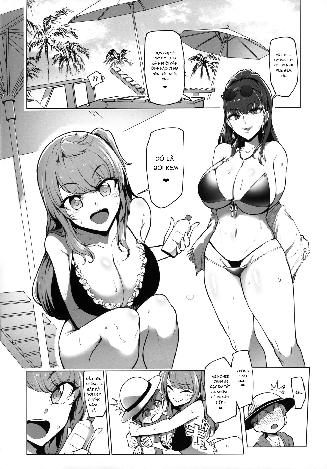 HentaiVN.net - Ảnh 7 - Odekake Shita no wa H na Gal Onee-chan-tachi to no Umi deshita [Visiting The Beach With The Lewd Gal Onee-Sans] - Chap 1