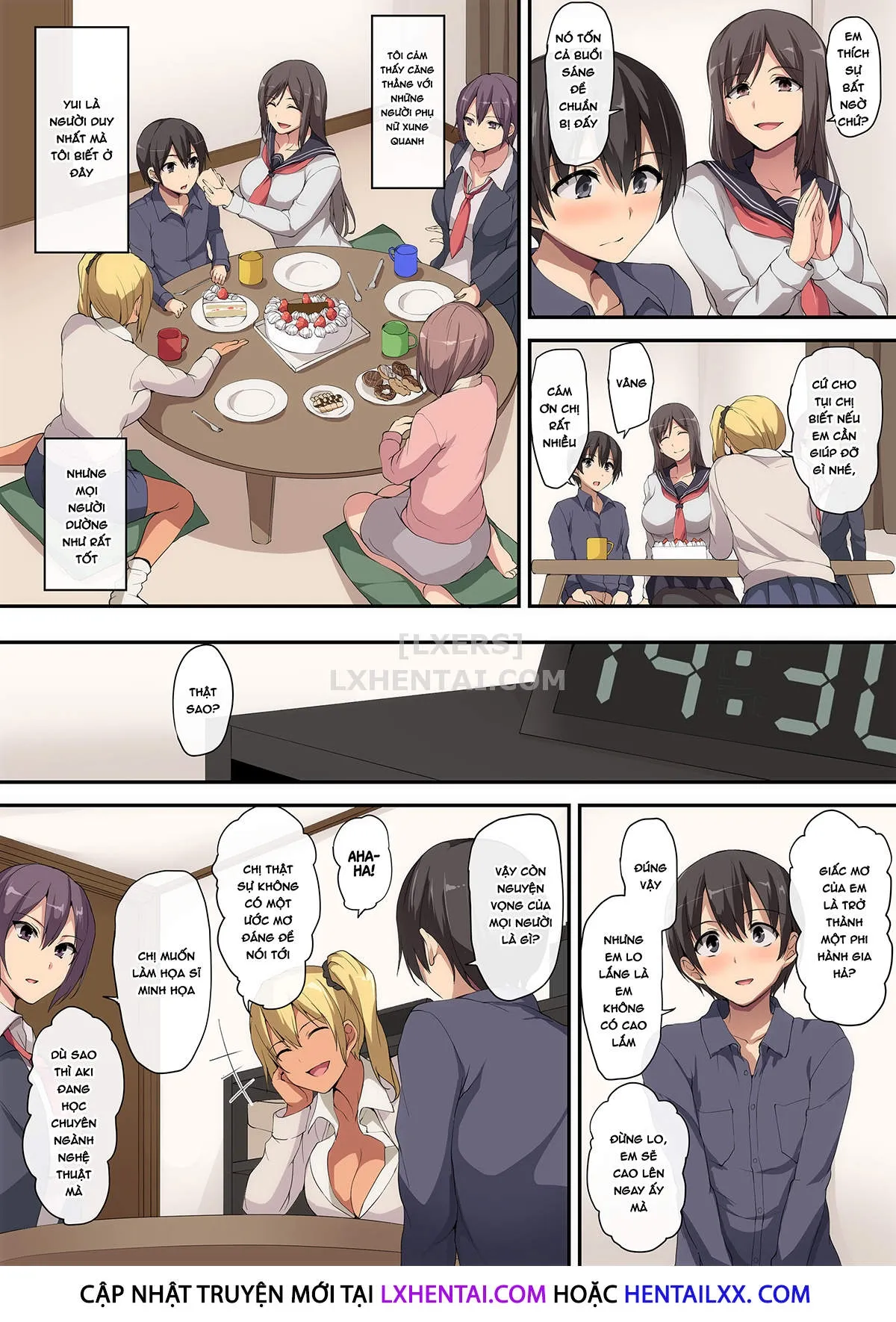 HentaiVN.net - Ảnh 7 - Lovey-Dovey Sex Life With Older Ladies - Losing My Virginity To a Harem - Chap 1