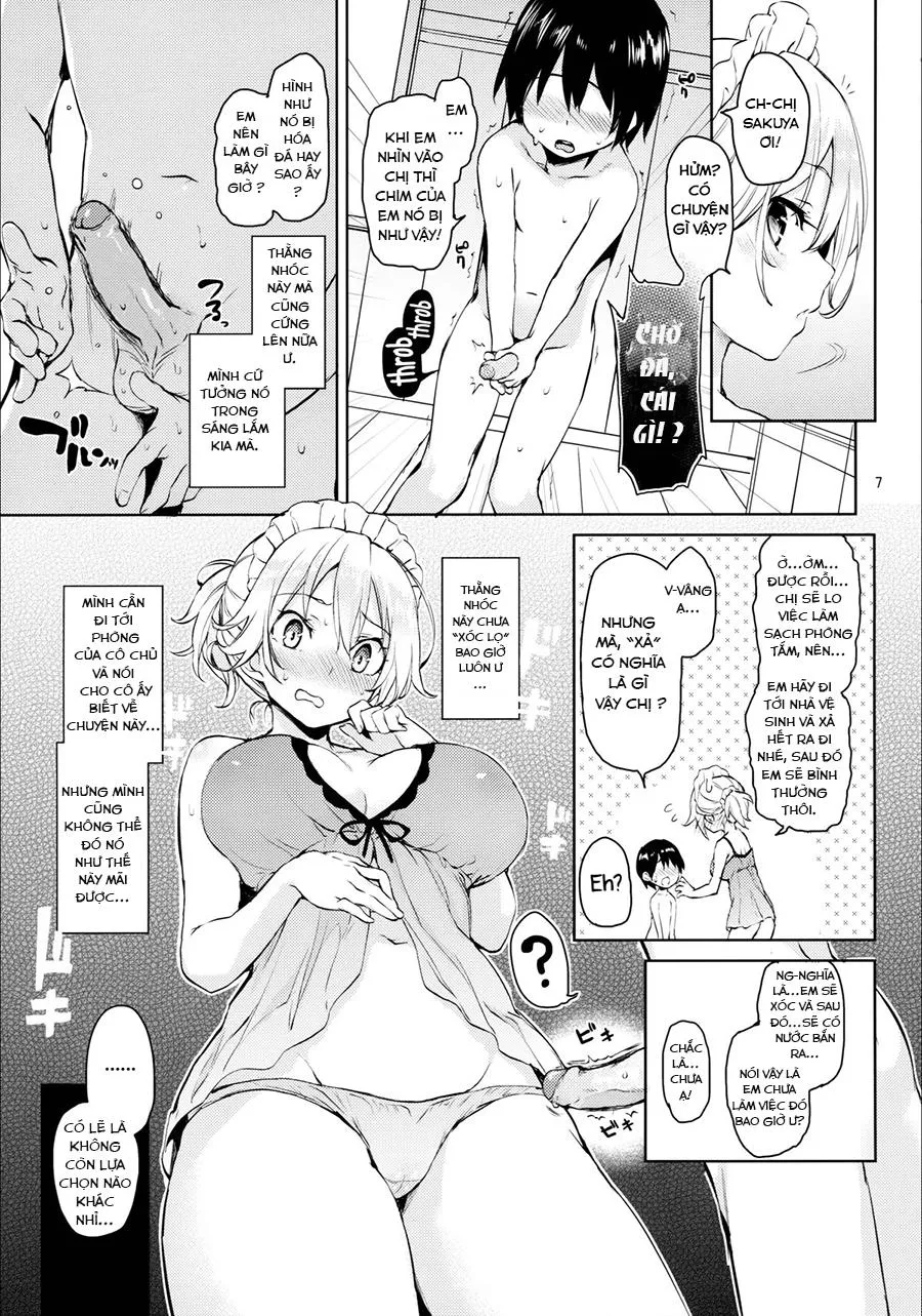 HentaiVN.net - Ảnh 4 - Shasei Kanri Shite Kudasai Sakuya-san! (Touhou Prọject) [Take Care of MyEjaculations Please, Sakuya-san!] - Chap 1