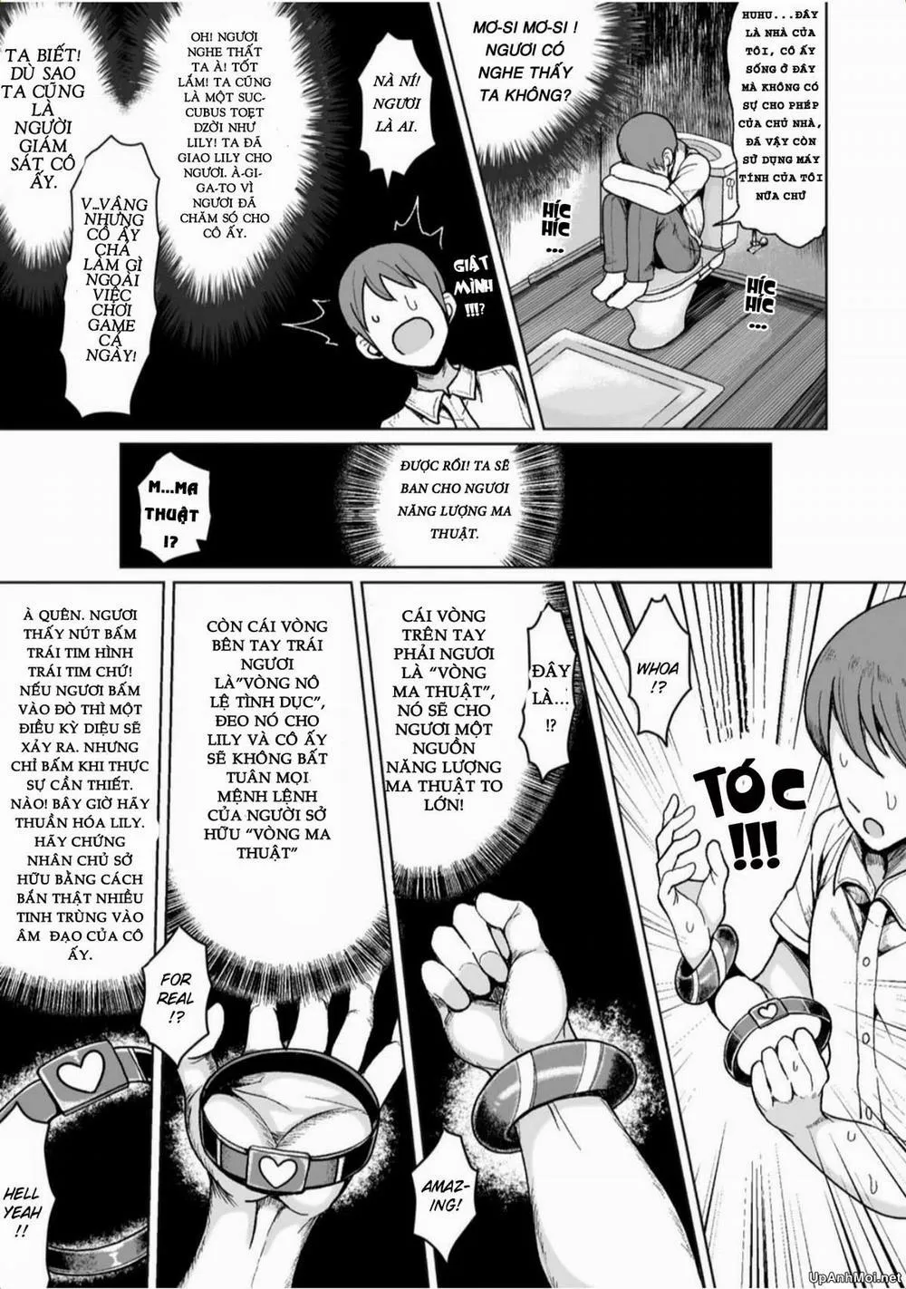 HentaiVN.net - Ảnh 3 - Namaiki Loli Succubus Wo Mahou No Kubiwa De Onahoru Ni Shichae!! - Chap 1