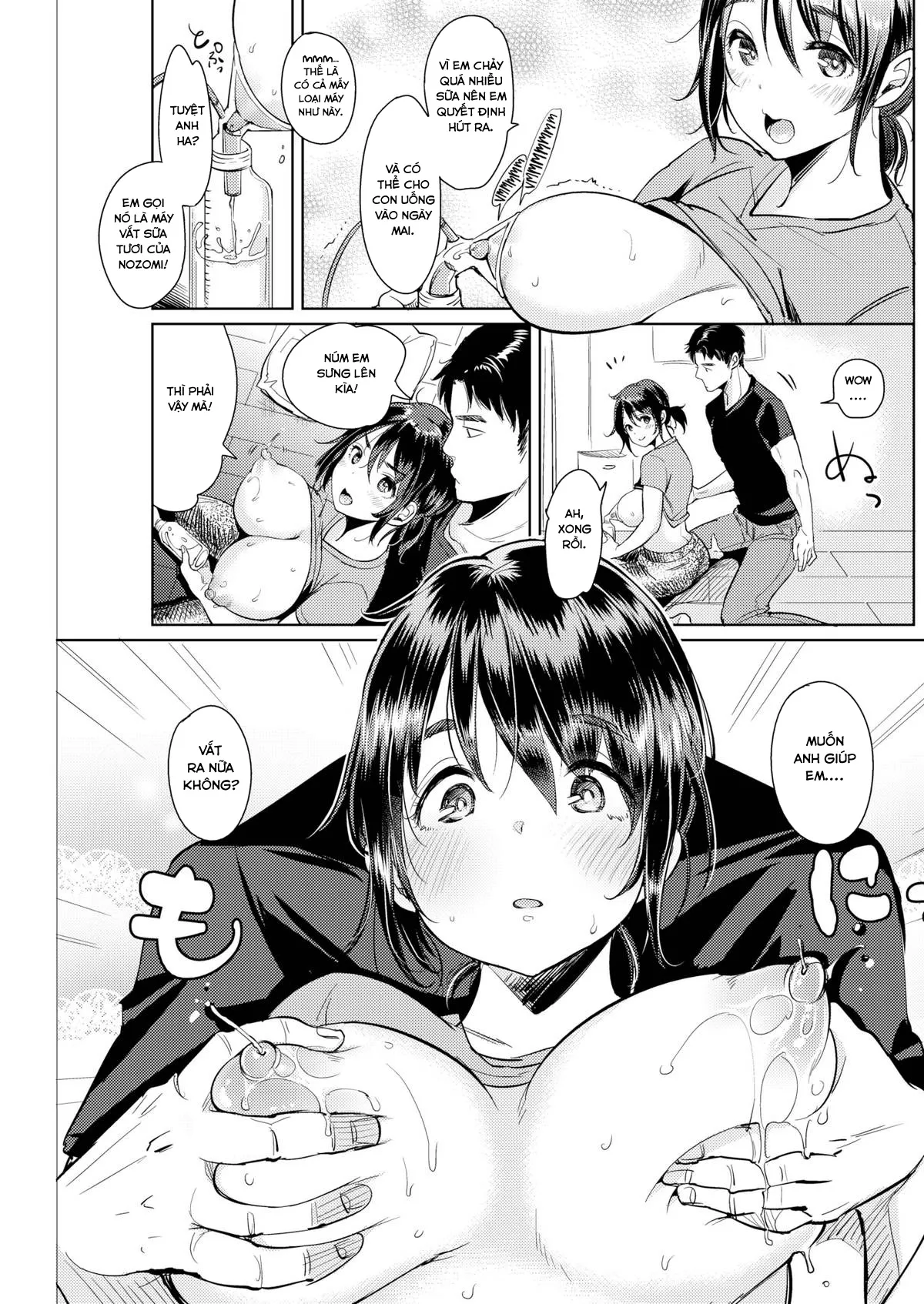 HentaiVN.net - Ảnh 7 - Cô vợ chảy sữa [Nozomin Fresh Milk] - Chap 1