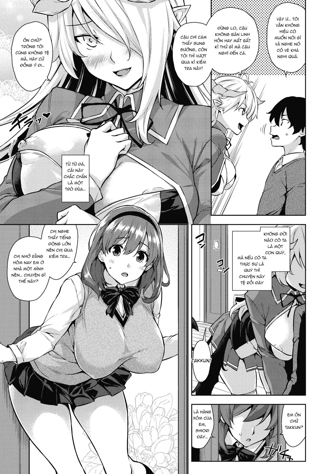 HentaiVN.net - Ảnh 4 - Akuma De JK! [Makai Appli de Harem Shiken] - Chap 1