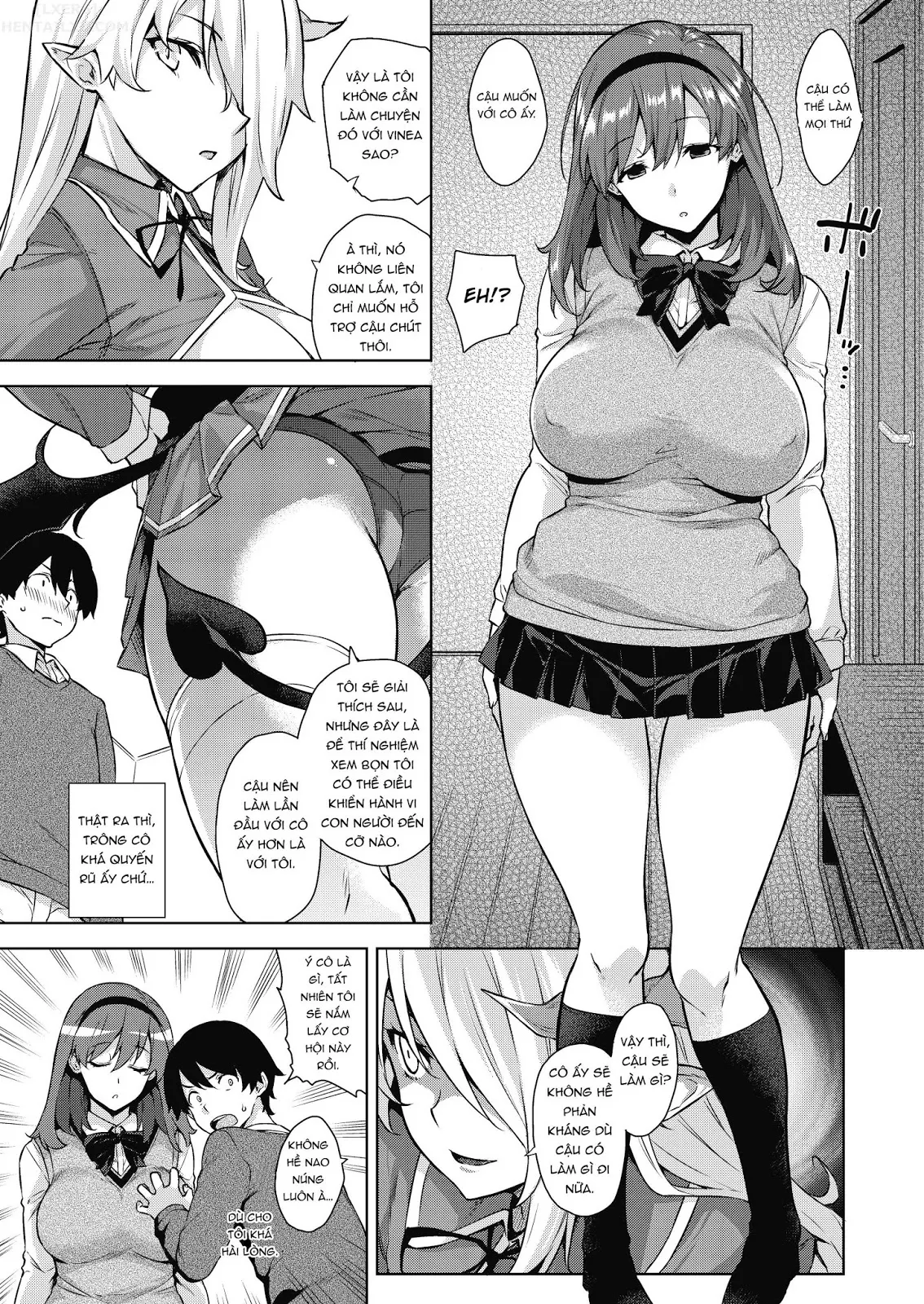 HentaiVN.net - Ảnh 6 - Akuma De JK! [Makai Appli de Harem Shiken] - Chap 1