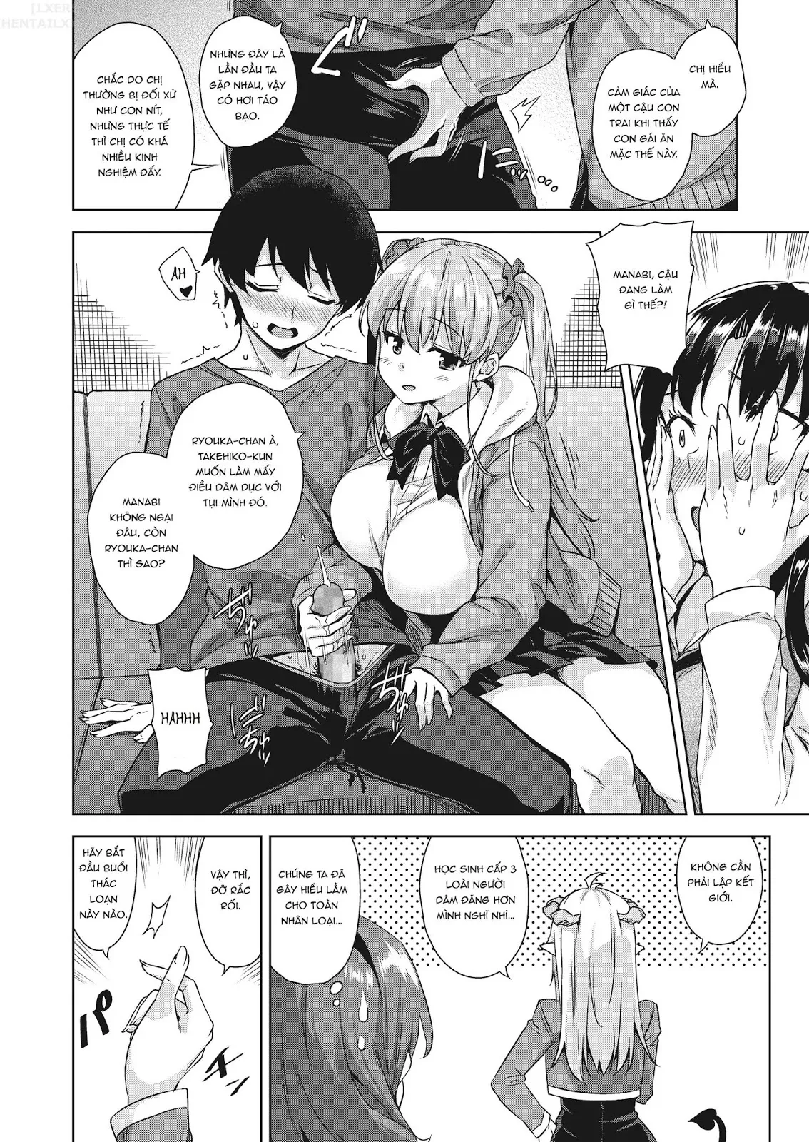 HentaiVN.net - Ảnh 7 - Akuma De JK! [Makai Appli de Harem Shiken] - Chap 2