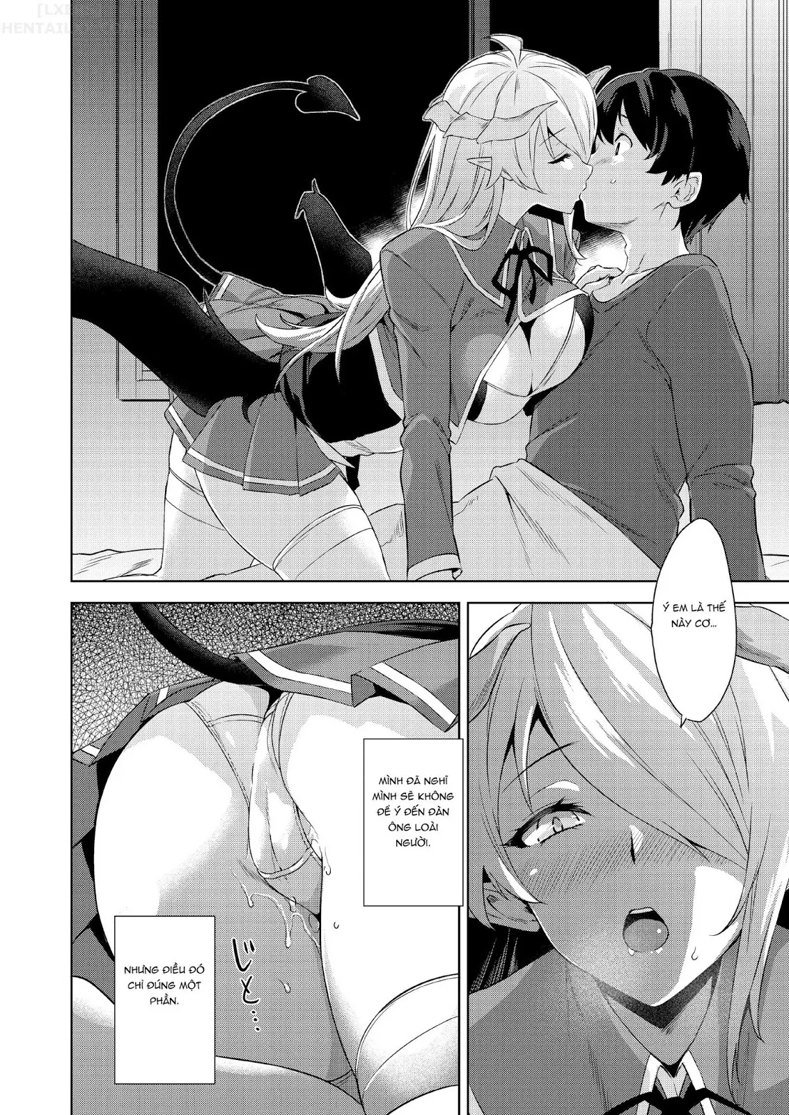 HentaiVN.net - Ảnh 15 - Akuma De JK! [Makai Appli de Harem Shiken] - Chap 4