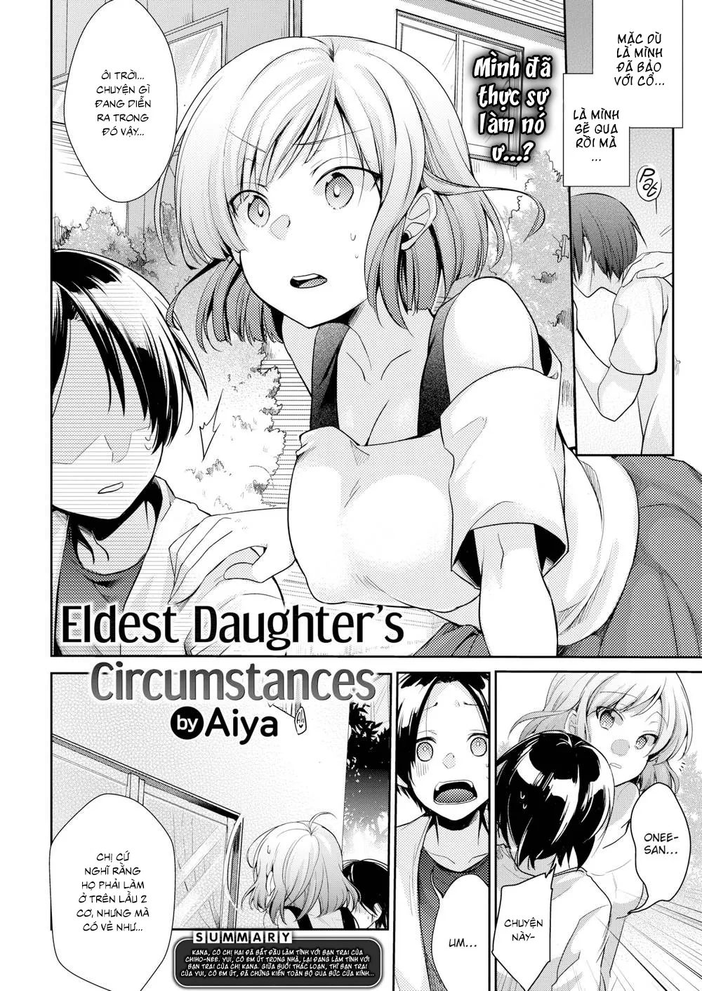 HentaiVN.net - Ảnh 3 - Tình huống khó đỡ của cô chị cả. [Eldest's Daughter Circumstances] - Chap 1