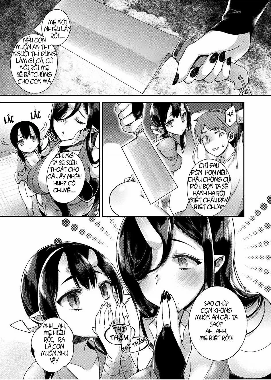 HentaiVN.net - Ảnh 5 - Oni no Oyako wa Hito no Osu to Kozukuri ga Shitai - Chap 1