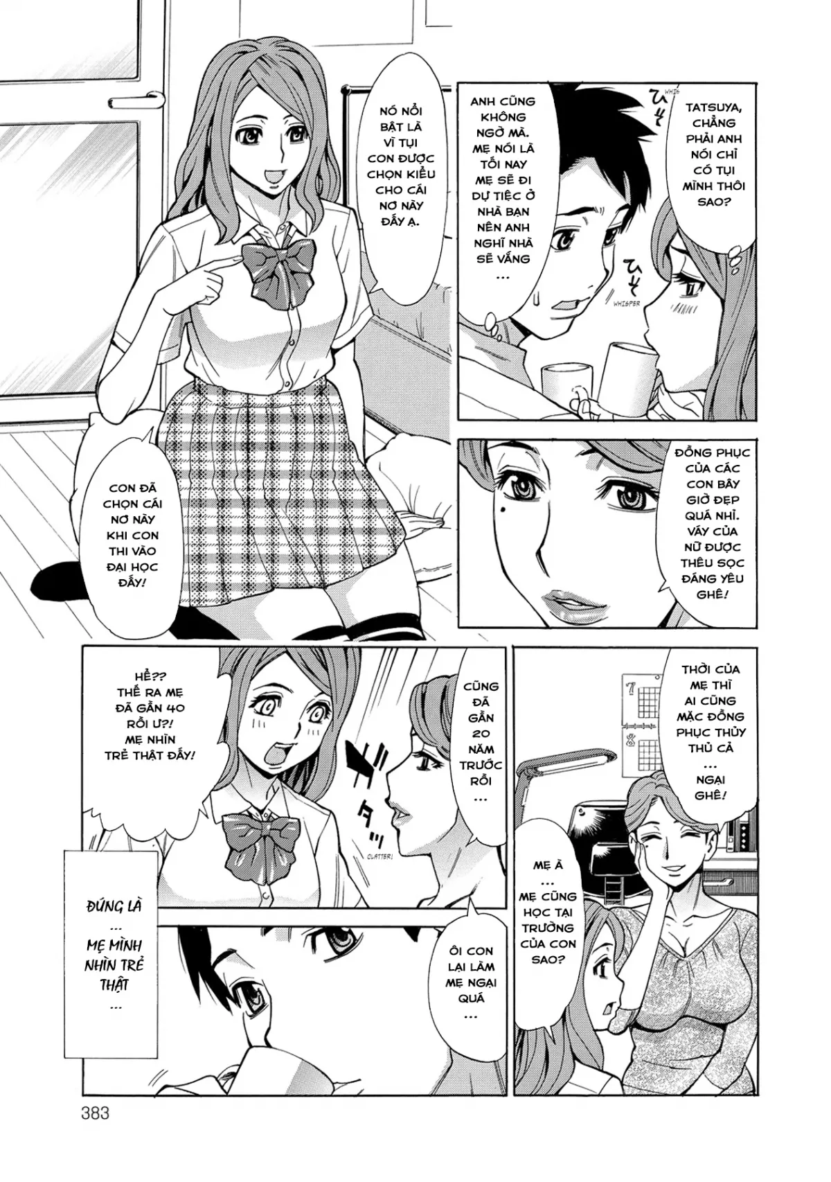 HentaiVN.net - Ảnh 4 - Mẹ Tôi Là Nữ Sinh! [Mother, The Fake Schoolgirl] - Chap 1