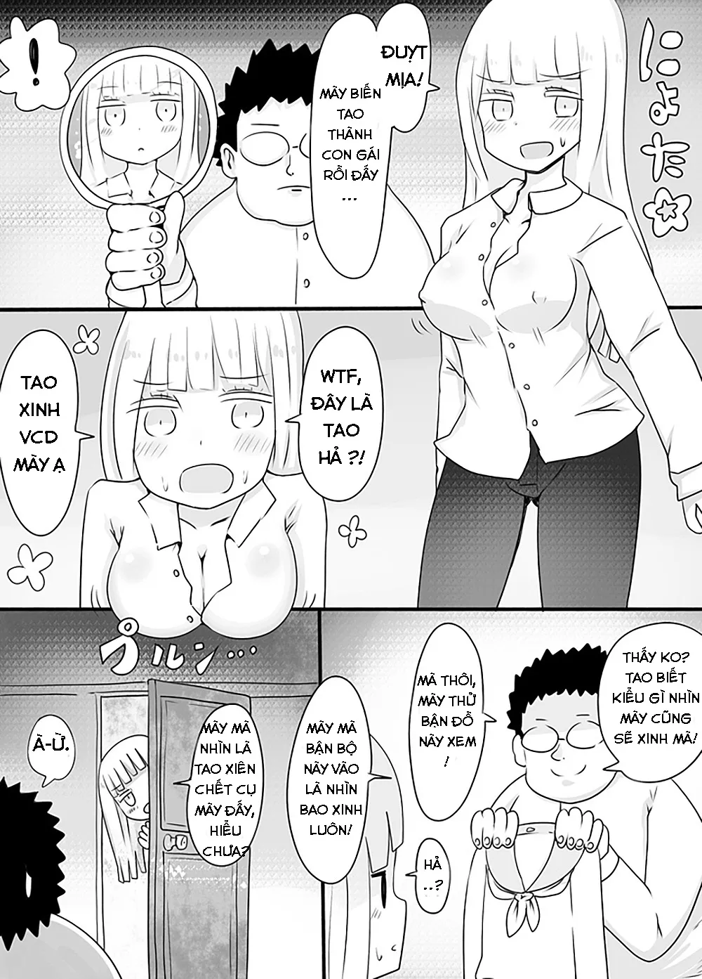 HentaiVN.net - Ảnh 9 - Shiraga no Danshi Koukousei ga Akuyuu ni Hamerarete Ayashii Kusuri o Nomasaretara Nyotaika Shite Shimattakeredo Nashikuzushi-teki ni SEX suru Funiki ni Natte Iru. - Chap 1