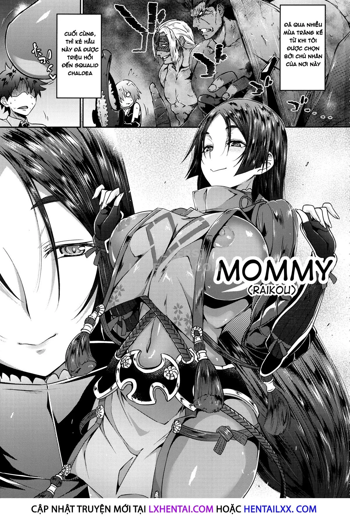 HentaiVN.net - Ảnh 9 - Raikou Mama Boseiteki Sakusei Nama Houshi. [Mommy Raikou's Maternal Squeezing Service] - Chap 1