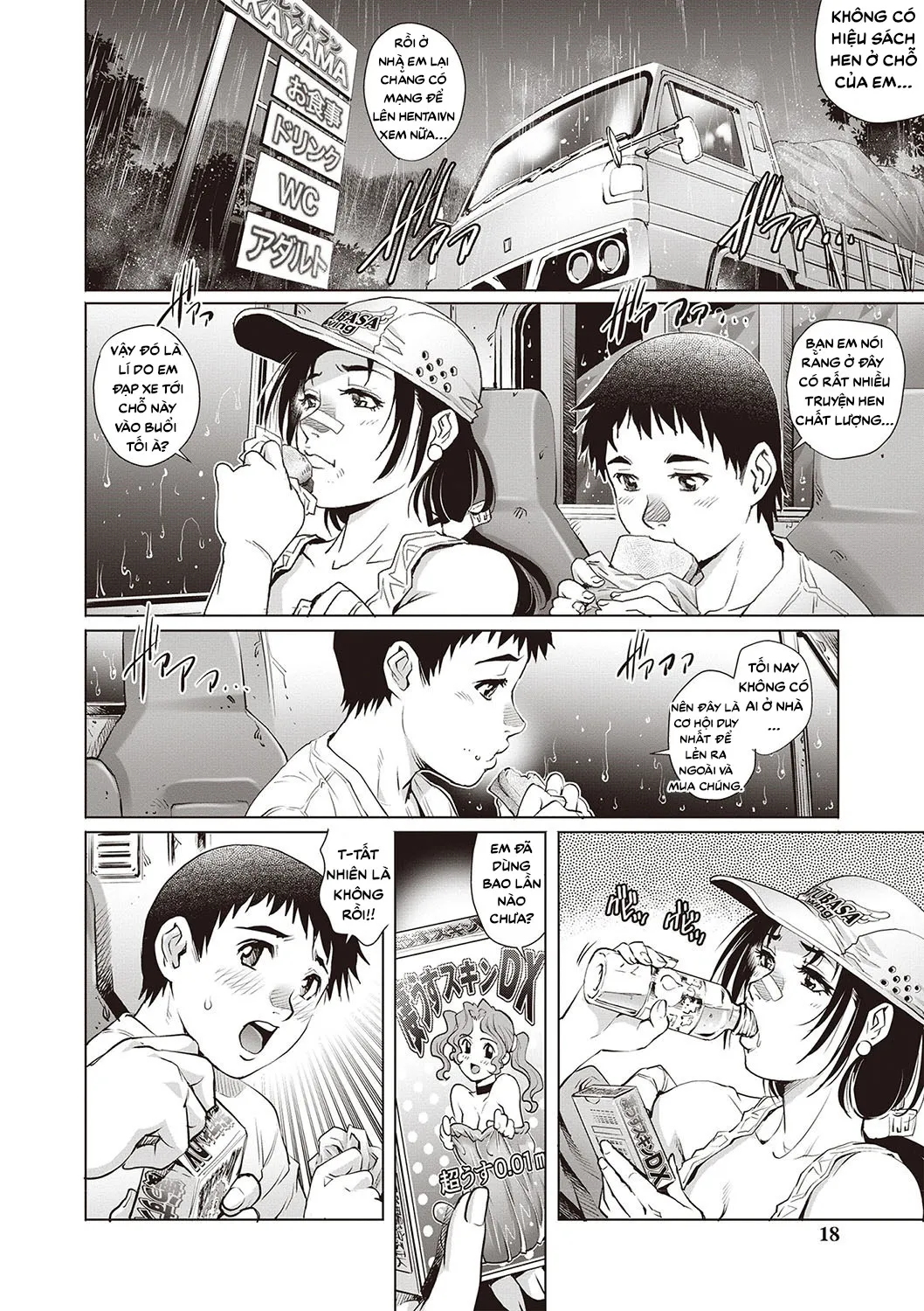 HentaiVN.net - Ảnh 11 - Nhóc Trai Tân Và Chuyến Xe Đêm Bão [Tru Girl to Doutei Shounen] - Chap 1