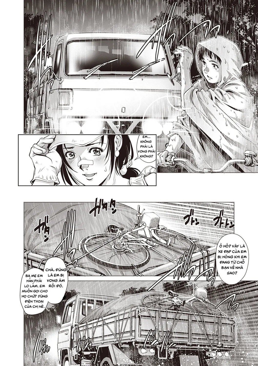 HentaiVN.net - Ảnh 5 - Nhóc Trai Tân Và Chuyến Xe Đêm Bão [Tru Girl to Doutei Shounen] - Chap 1