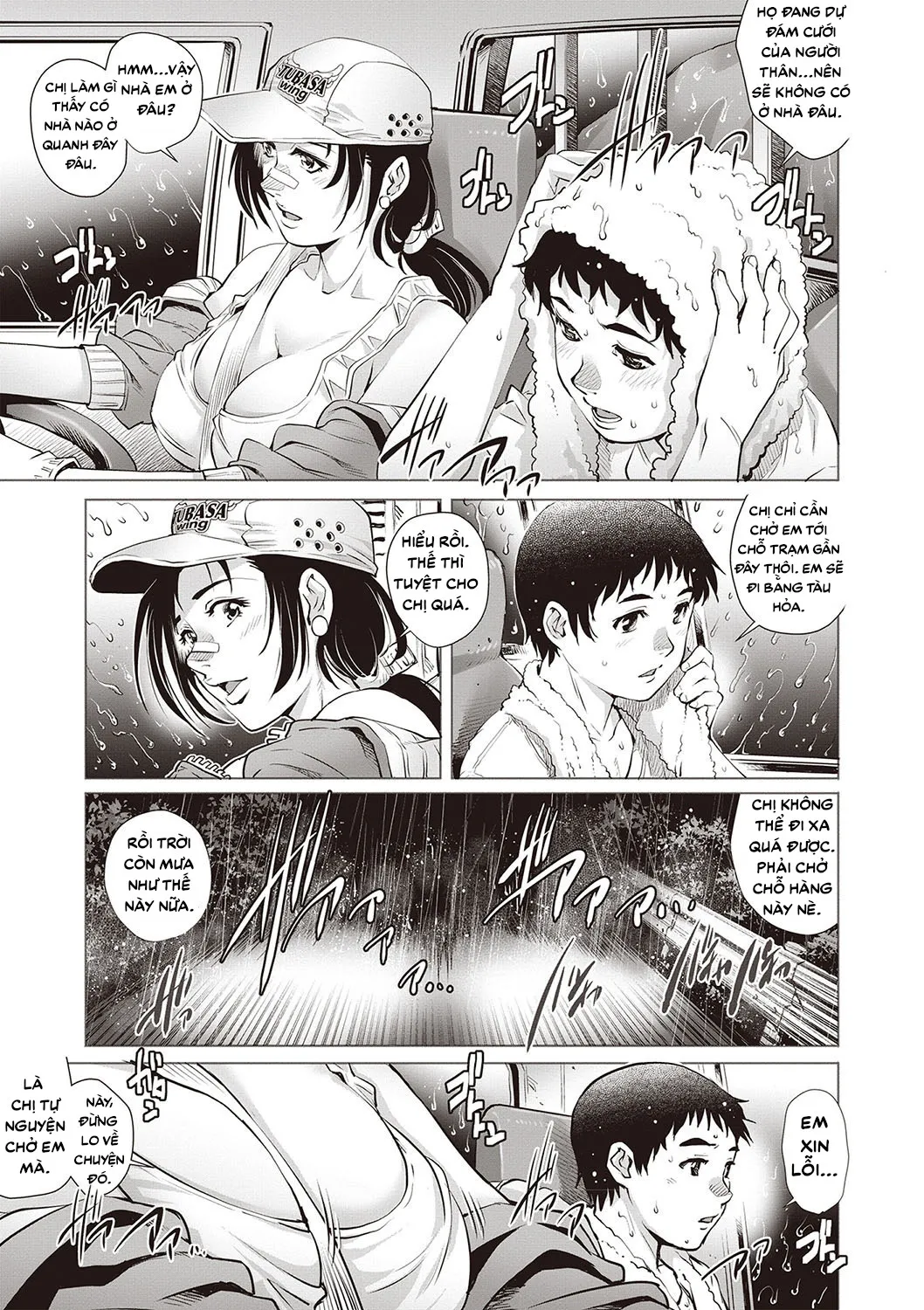 HentaiVN.net - Ảnh 6 - Nhóc Trai Tân Và Chuyến Xe Đêm Bão [Tru Girl to Doutei Shounen] - Chap 1