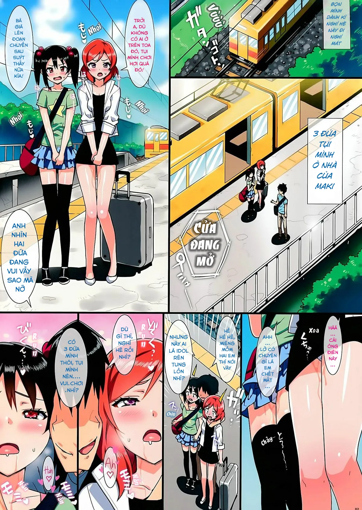 HentaiVN.net - Ảnh 3 - Kì nghỉ hè của Nico và Maki (Love Live!) [Niko to Maki no Natsuyasumi | にことまきのなつやすみ] - Chap 1