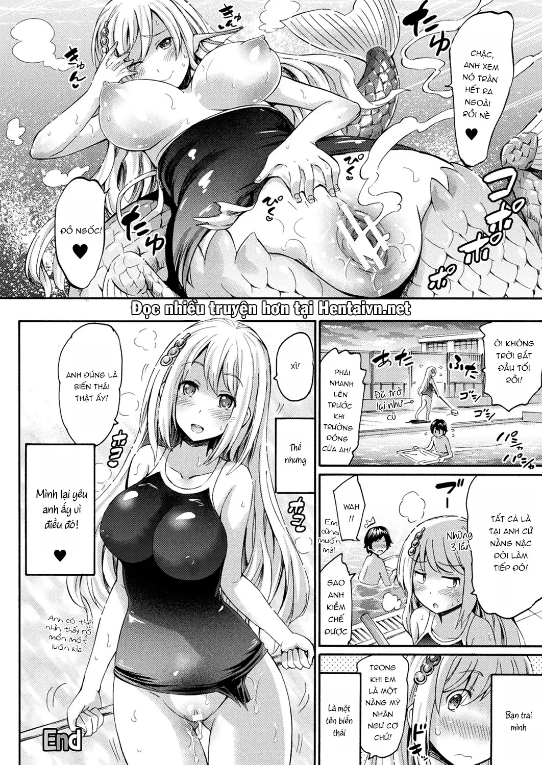 HentaiVN.net - Ảnh 17 - Nàng mỹ nhân ngư trong bể bơi [Transformation Go: School Swimsuit Mermaid in the Pool] - Chap 1