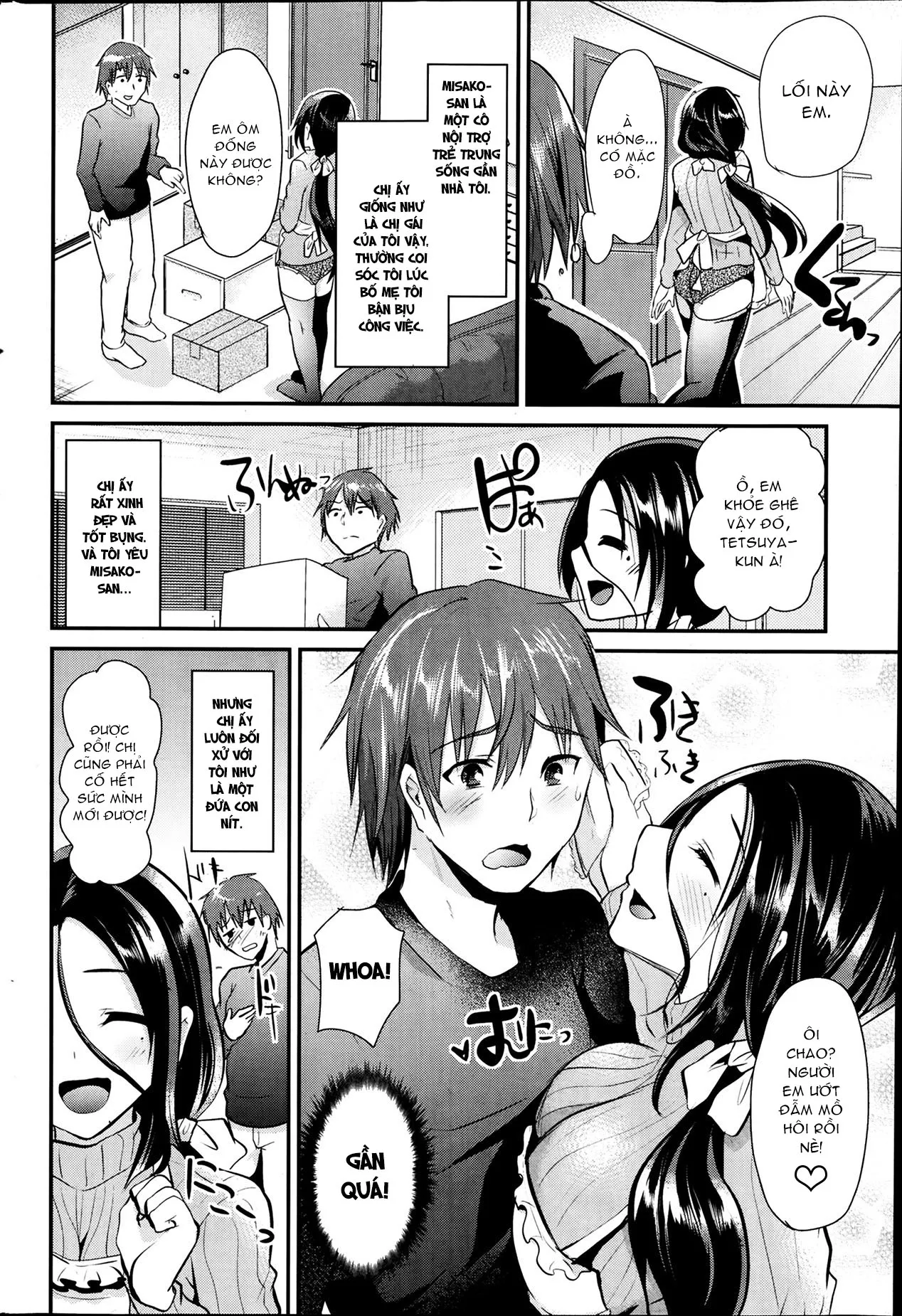 HentaiVN.net - Ảnh 3 - Chị Hàng Xóm Của Tôi! [Neighbor Trouble; 隣人とらぶる] - Chap 1