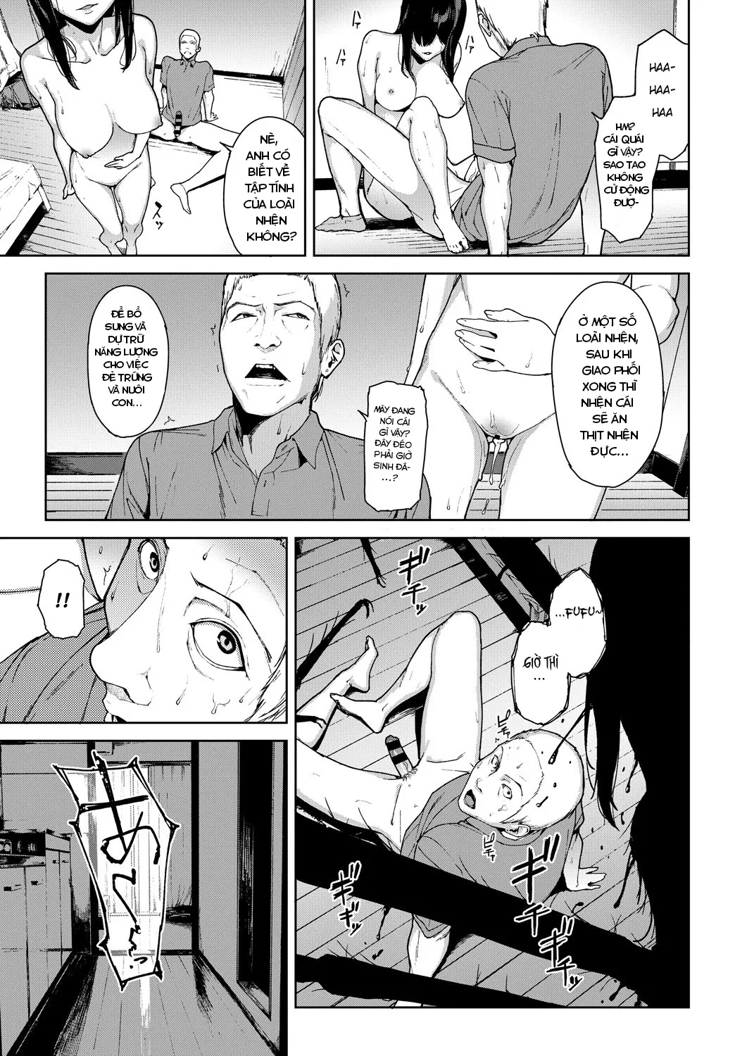 HentaiVN.net - Ảnh 19 - Anh giao hàng may mắn và chị chủ nhà xinh đẹp [Kumo no I; The Spider's Web] - Chap 1