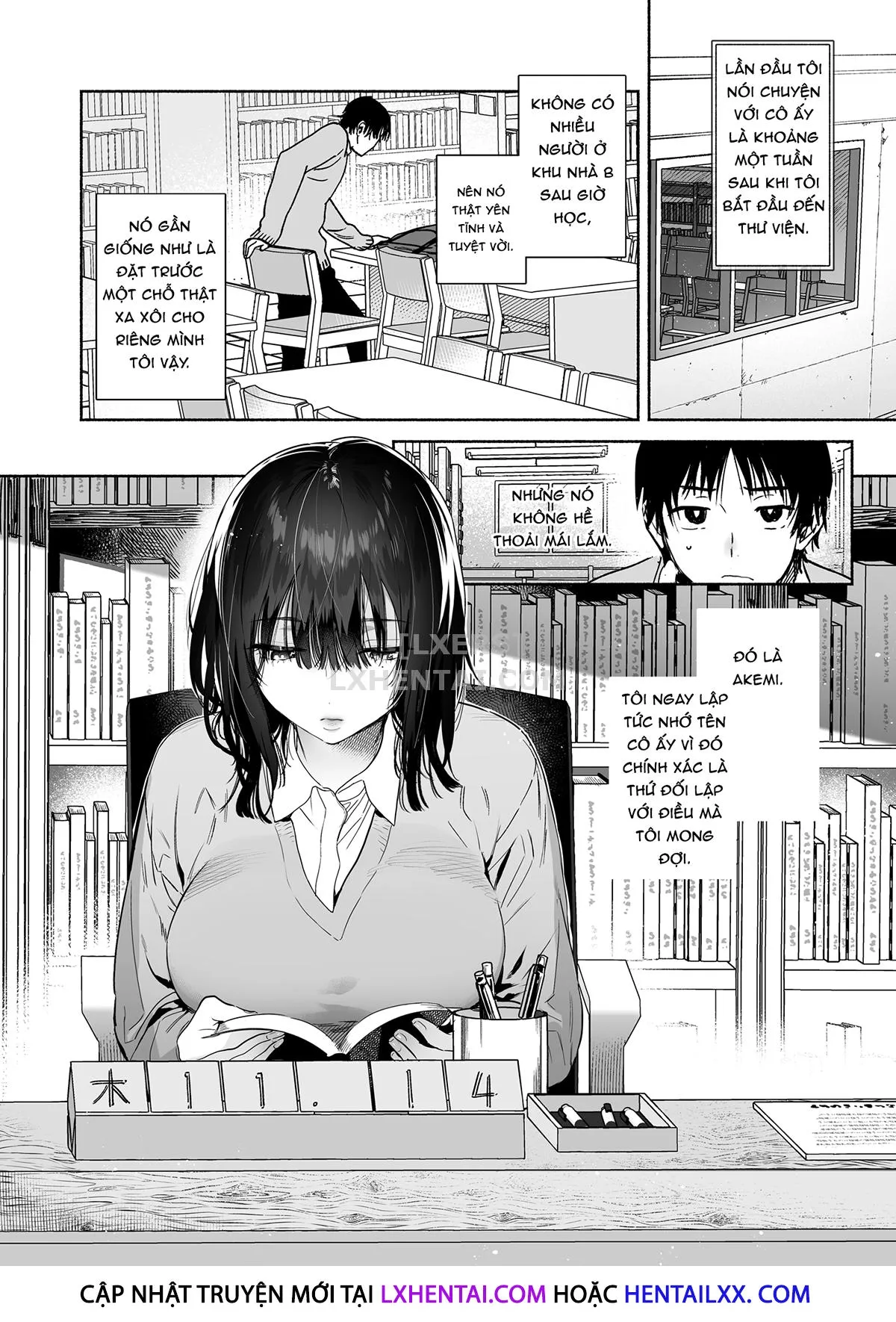 HentaiVN.net - Ảnh 13 - Mukuchi na Tosho Iin to Sex Zuke. [Addicted to Sex With a Taciturn Library Committee Member] - Chap 1