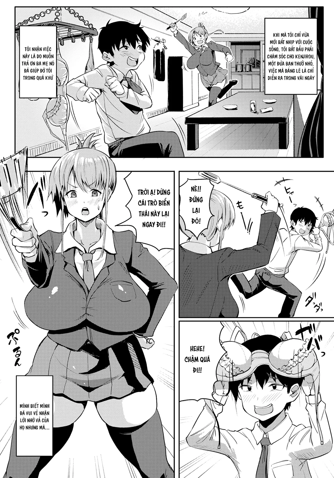 HentaiVN.net - Ảnh 4 - Cô chị mê ngủ và thằng nhóc hư hỏng [Onee-chan Ecchi na Ko wa Karai Dakara ne! ; Onee-chan Hates Naughty Boys!] - Chap 1