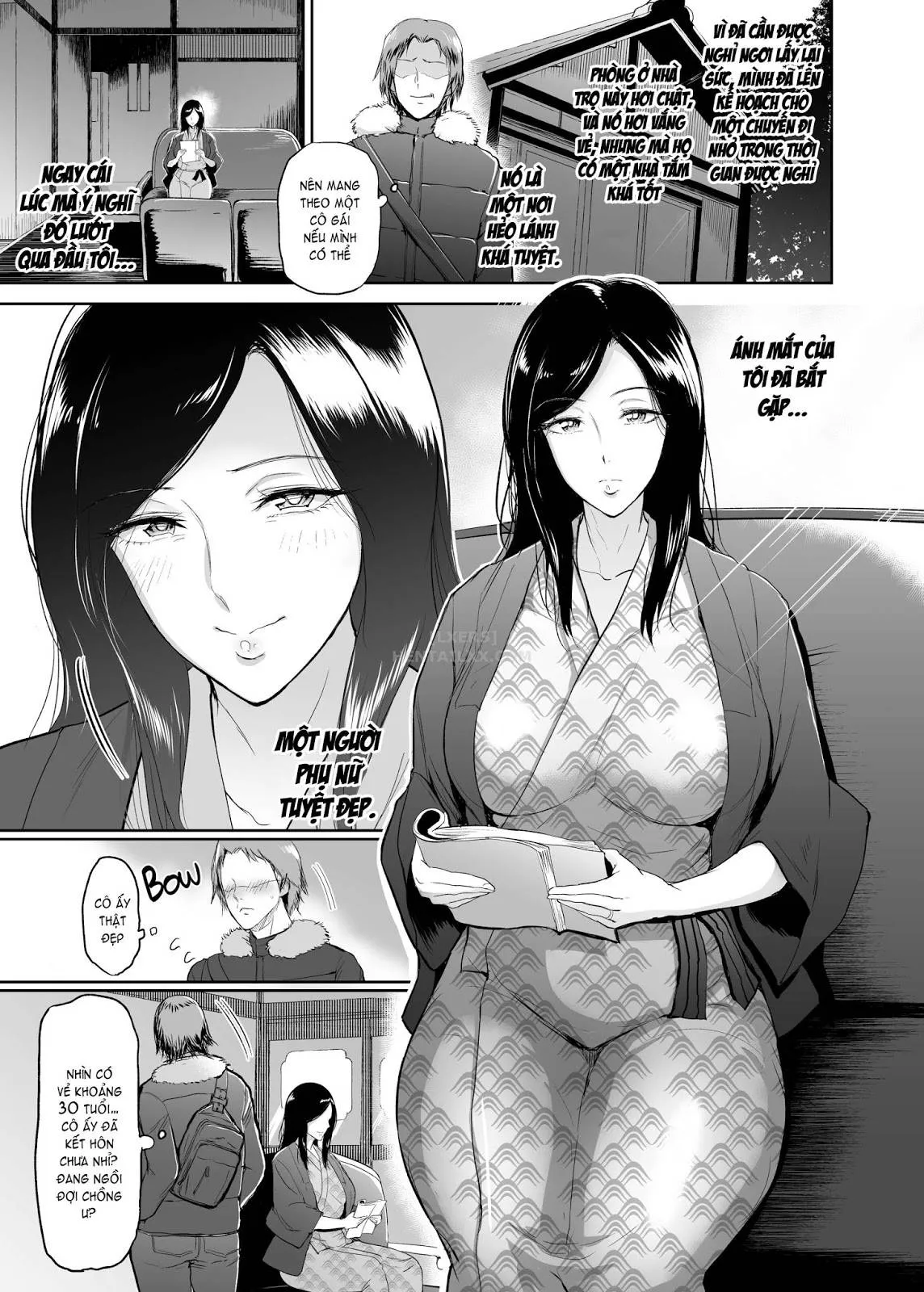 HentaiVN.net - Ảnh 3 - Hot Springs With Mrs. Taeko [Taeko Sakaki's Daring Tryst] - Chap 1