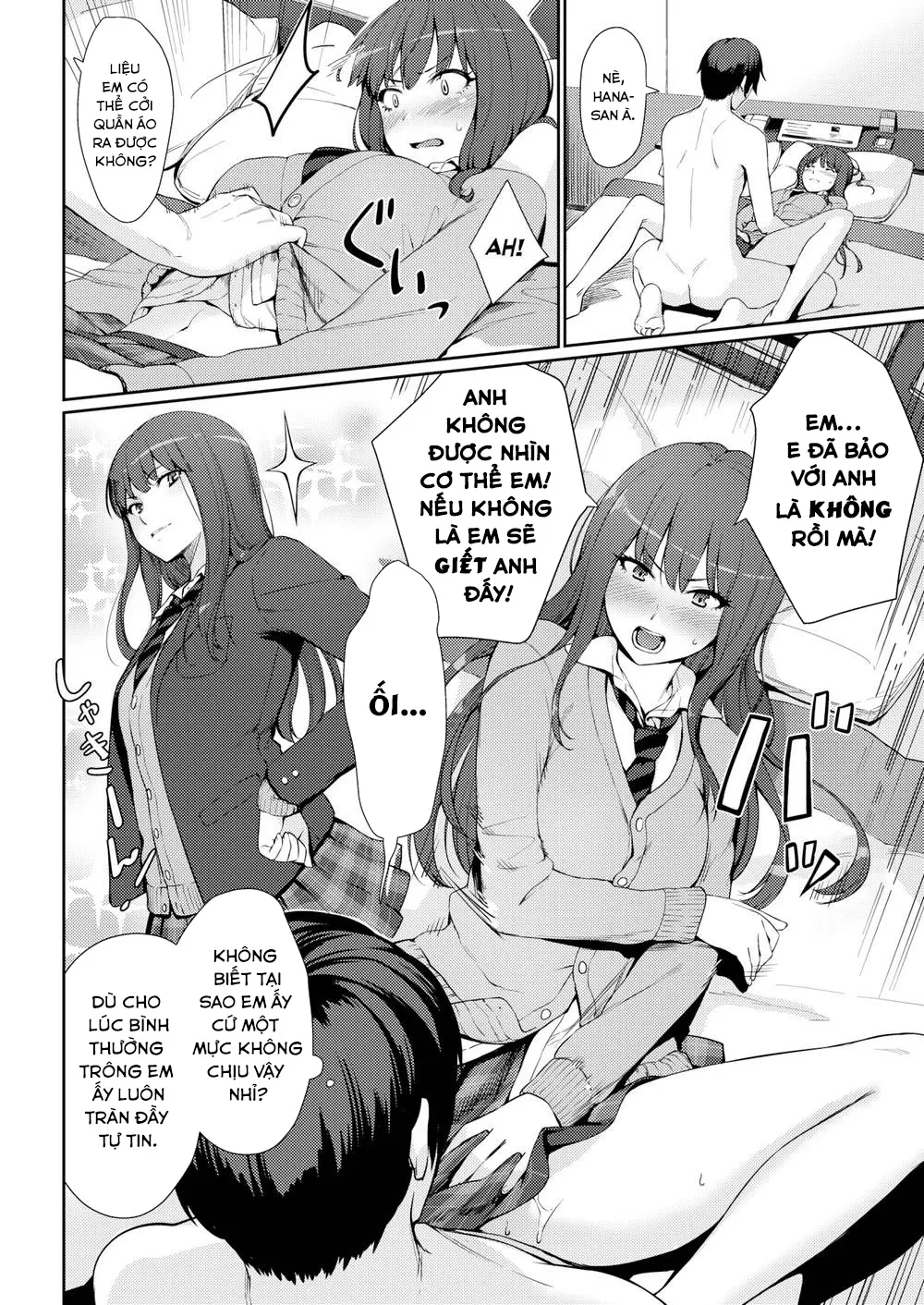 HentaiVN.net - Ảnh 3 - Bạn Gái Tôi Không Chịu Cởi Quần Áo Ra! [Hana’s Rock Door] - Chap 1
