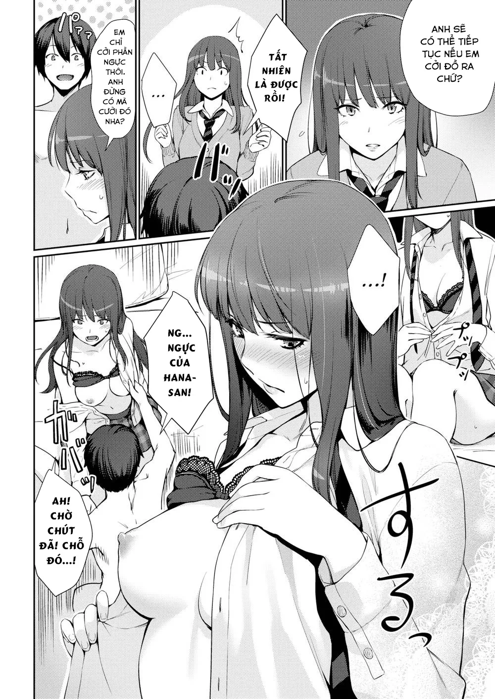 HentaiVN.net - Ảnh 5 - Bạn Gái Tôi Không Chịu Cởi Quần Áo Ra! [Hana’s Rock Door] - Chap 1