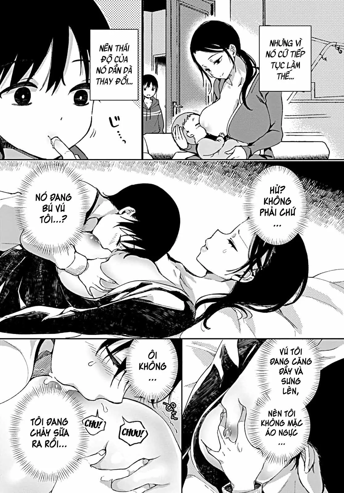 HentaiVN.net - Ảnh 3 - Jitsubo no Kyonyuu o Musaboru Shota wa Aijou to Bonyuu o Sosogareru [Pouring love and breast milk into the shota who craves his mother’s big breasts; Pouring love and breast milk into the shota who craves his mother's big breasts] - Chap 1