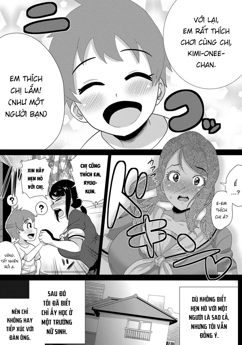 HentaiVN.net - Ảnh 5 - Bạn gái tôi là một bà chị dâm đãng [Boku no Kanojo wa Sukebe Onee-chan] - Chap 1