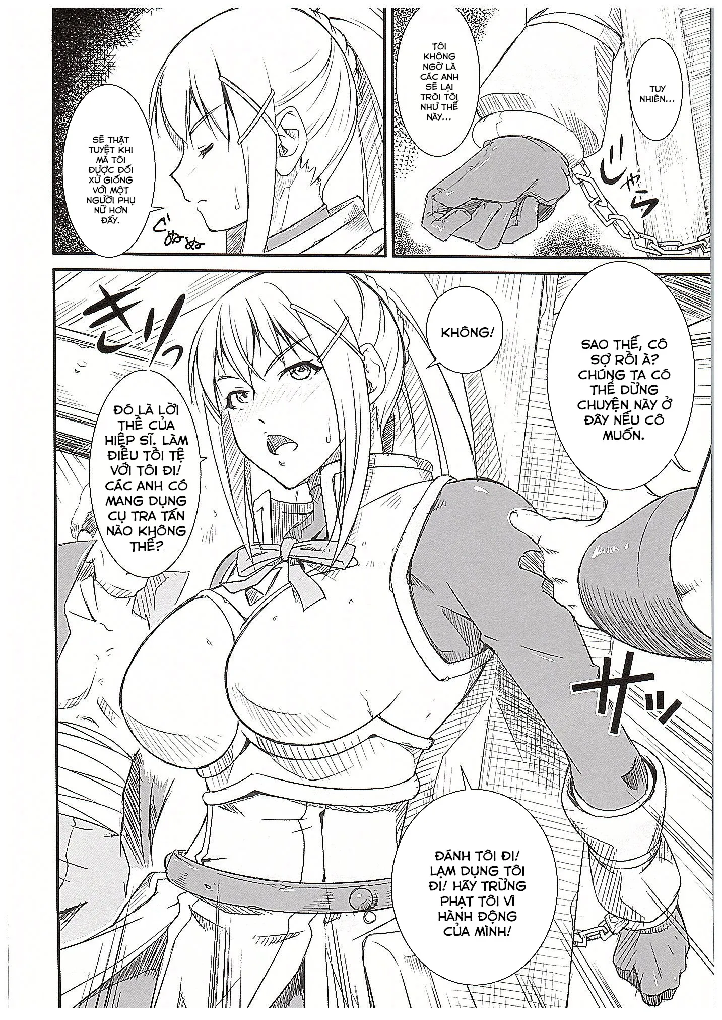 HentaiVN.net - Ảnh 4 - Nữ hiệp sĩ máu M [Kono Iyarashii Sei Kishi ni ○○ o! ; このイヤらしい性騎士に○○を!] - Chap 1