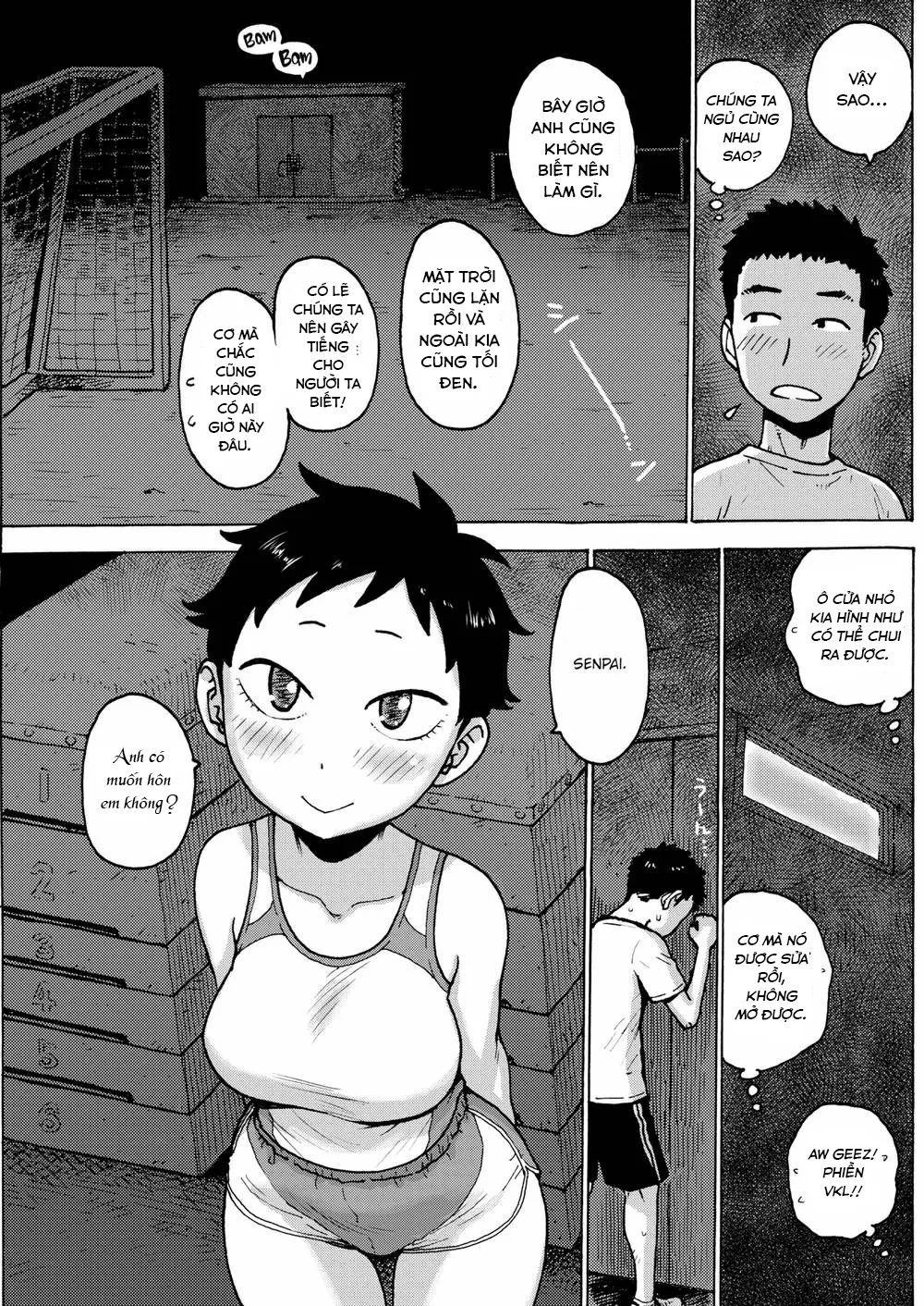 HentaiVN.net - Ảnh 3 - A night in the gym storehouse [Buổi đêm trong phòng dụng cụ thể thao.] - Chap 1