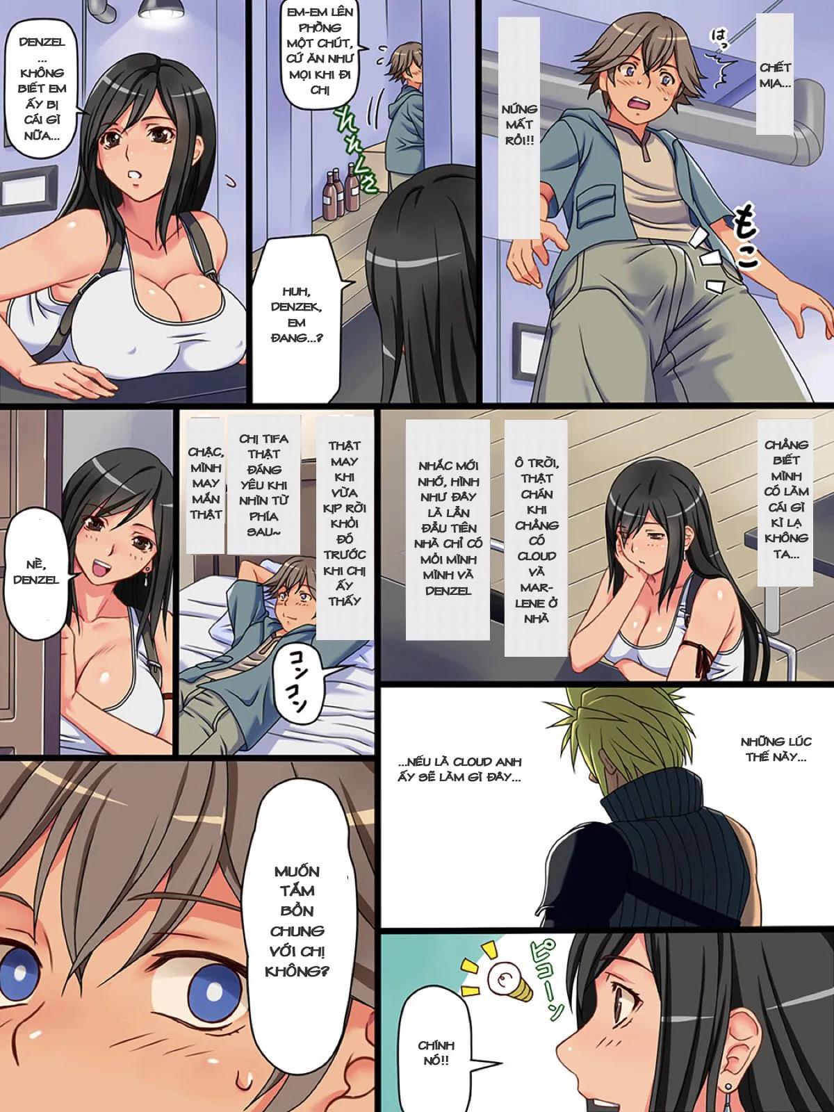 HentaiVN.net - Ảnh 3 - Tifa to Denzel no Hadaka no Tsukiai [Tifa and Denzel's Nude Hangout] - Chap 1
