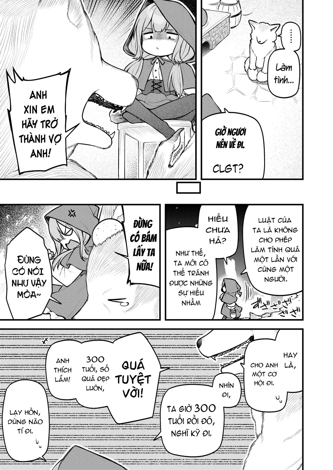 HentaiVN.net - Ảnh 5 - Cô bé quàng khăn đỏ và con sói bất tử [Akazukin to Fujimi no Ookami-san Zenpen ; Little Red Riding Hood and the Immortal Wolf] - Chap 1