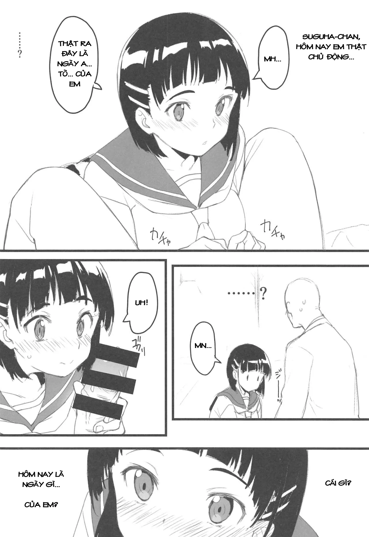 HentaiVN.net - Ảnh 6 - Suguha và ông chú đẹp zai~ [Suguha to Oji-san, Oji-san's visit to Suguha's bedroom] - Chap 1