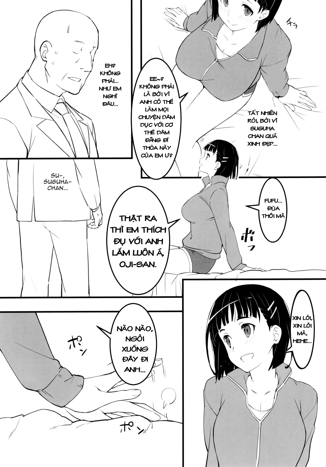 HentaiVN.net - Ảnh 4 - Suguha và ông chú đẹp zai~ [Suguha to Oji-san, Oji-san's visit to Suguha's bedroom] - Chap 2